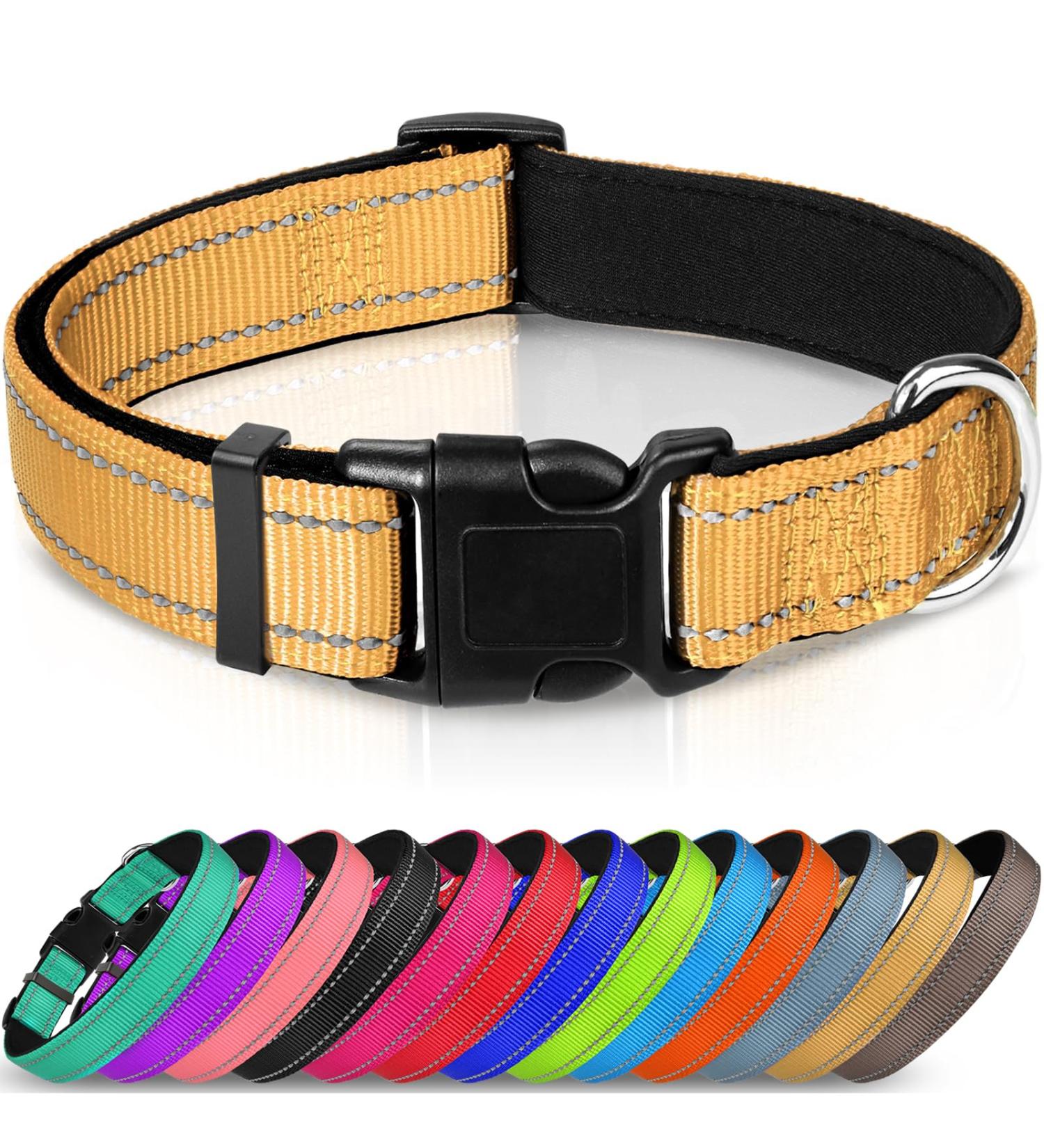 Joytale Reflective Dog Collar for Large Dogs - Brown Size L (1 Pack) - Durable & Stylish Pet Accessory - Buy Online on SooperMarket.com