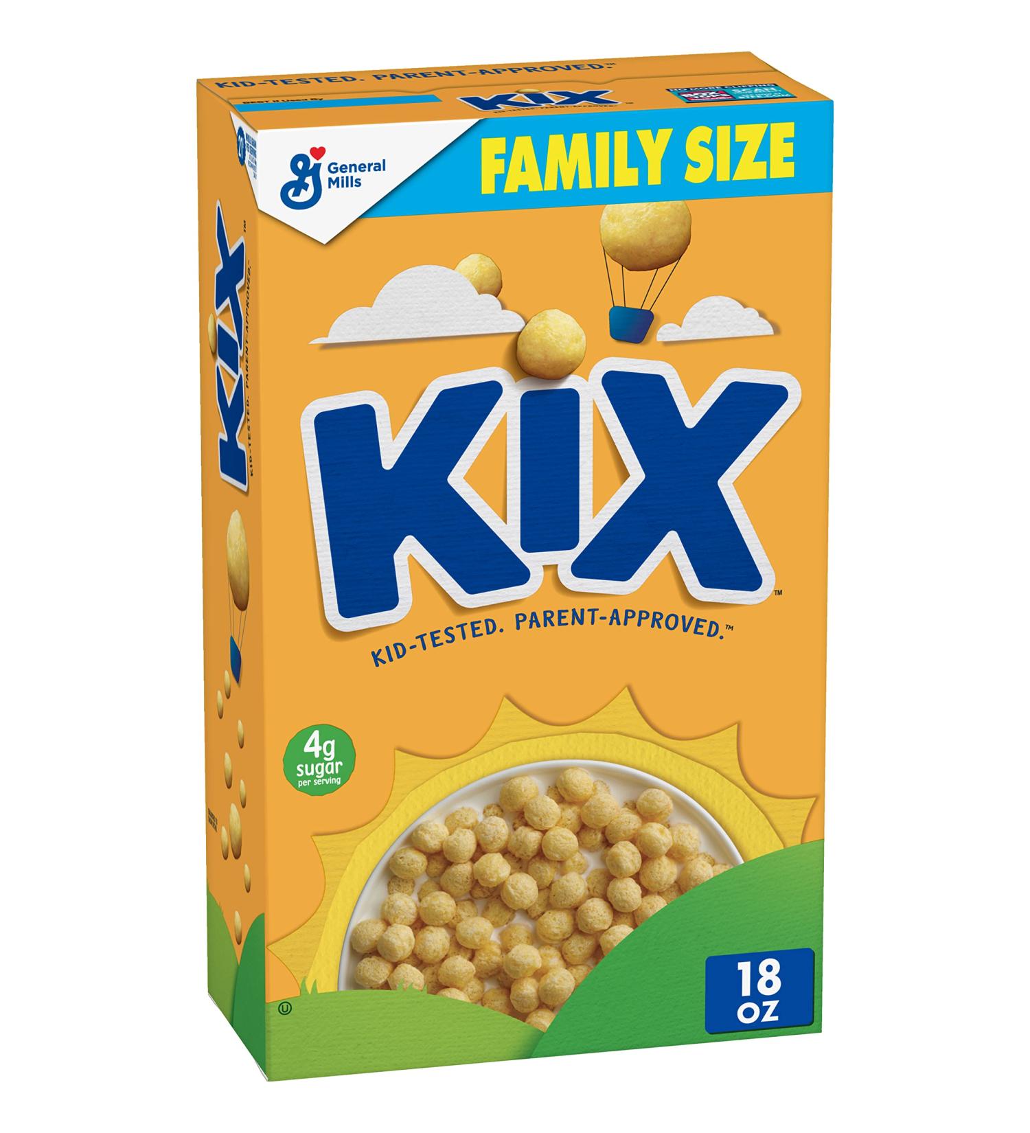 Kix, Whole Grain Breakfast Cereal, Crispy Corn Puffs, 18 oz
