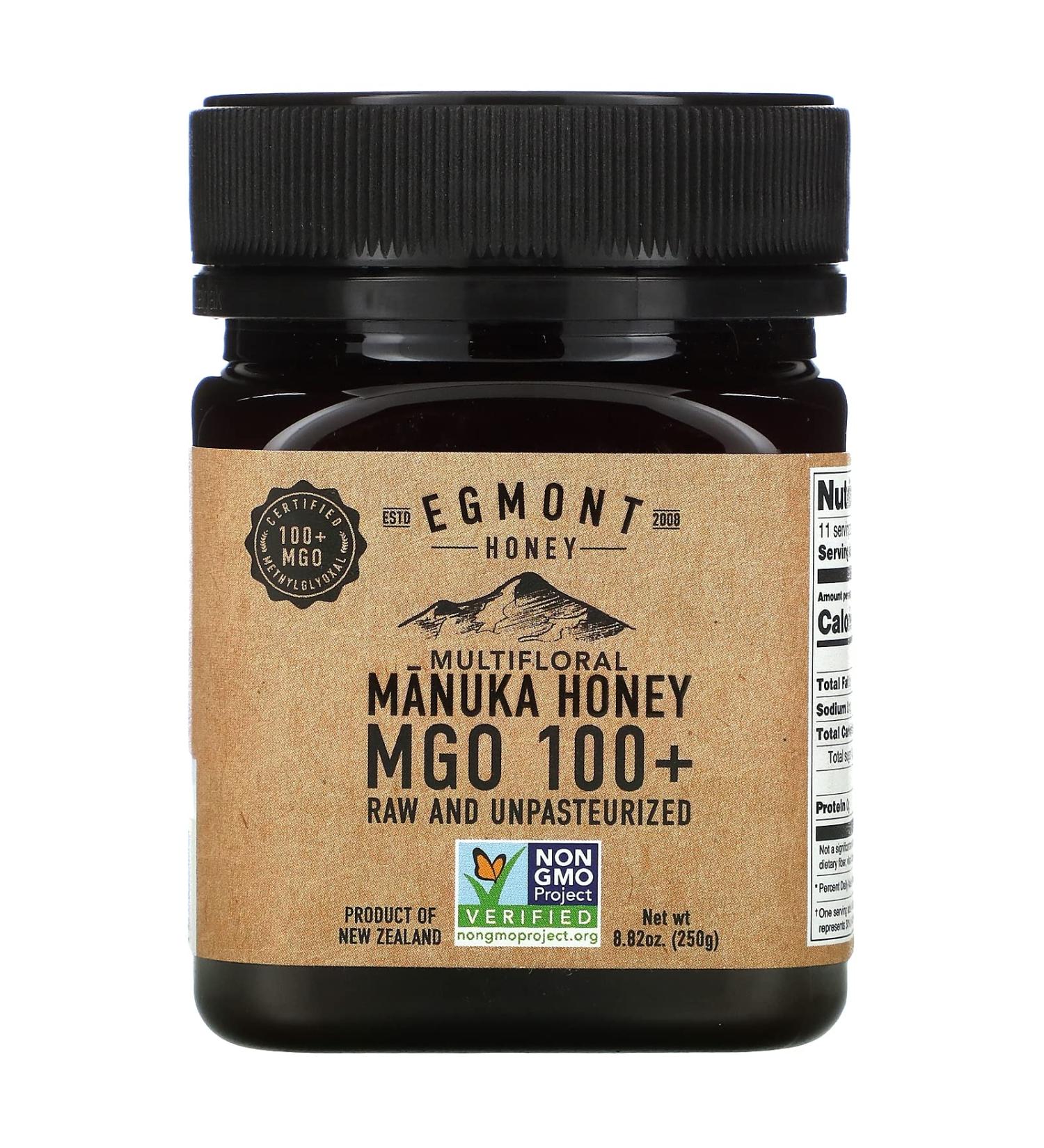 Egmont Honey Multifloral Manuka Honey Raw And Unpasteurized MGO 100+ 8.82 oz (250 g)