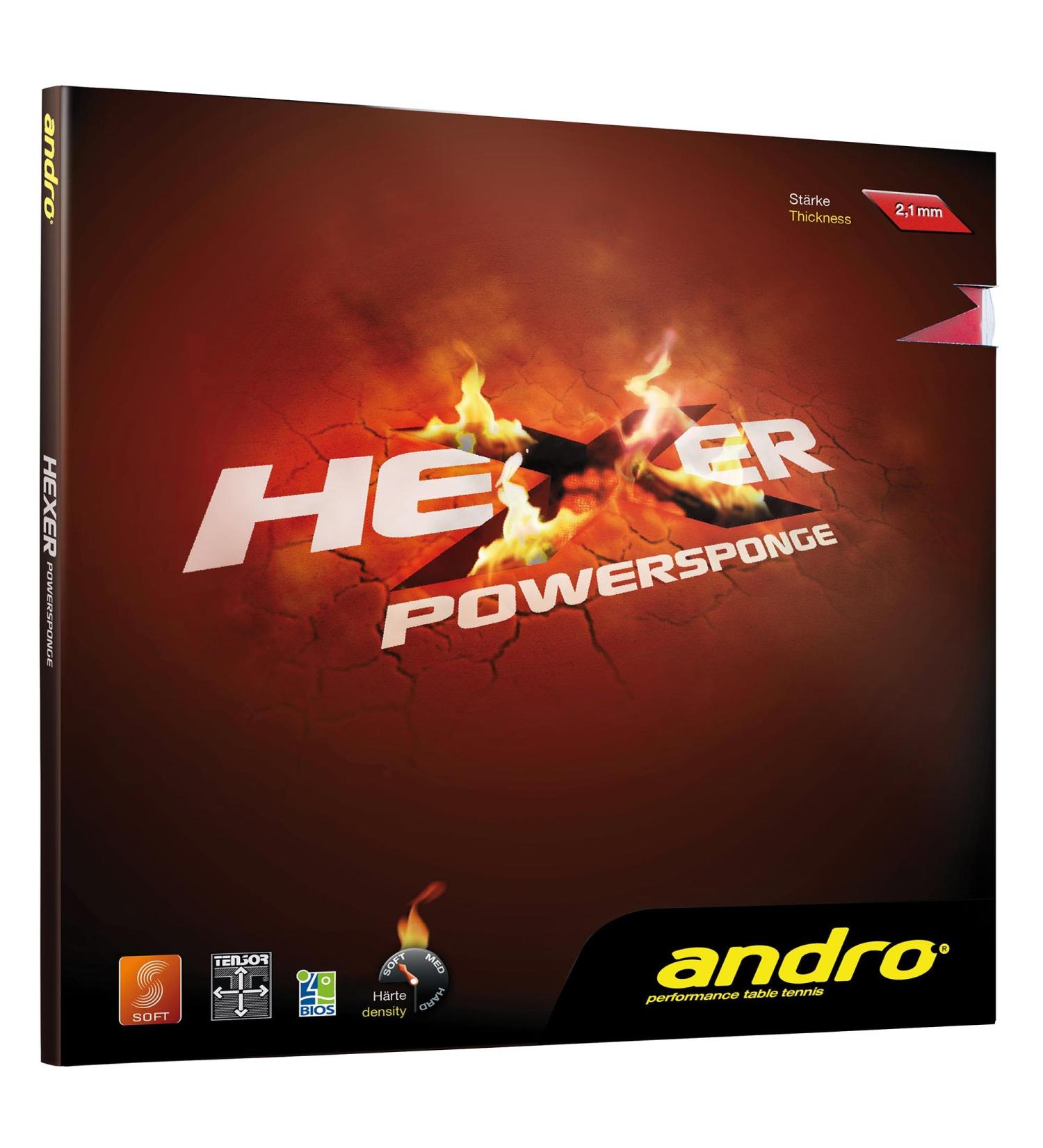ANDRO Rubber Hexer Powersponge Black 1 7 mm