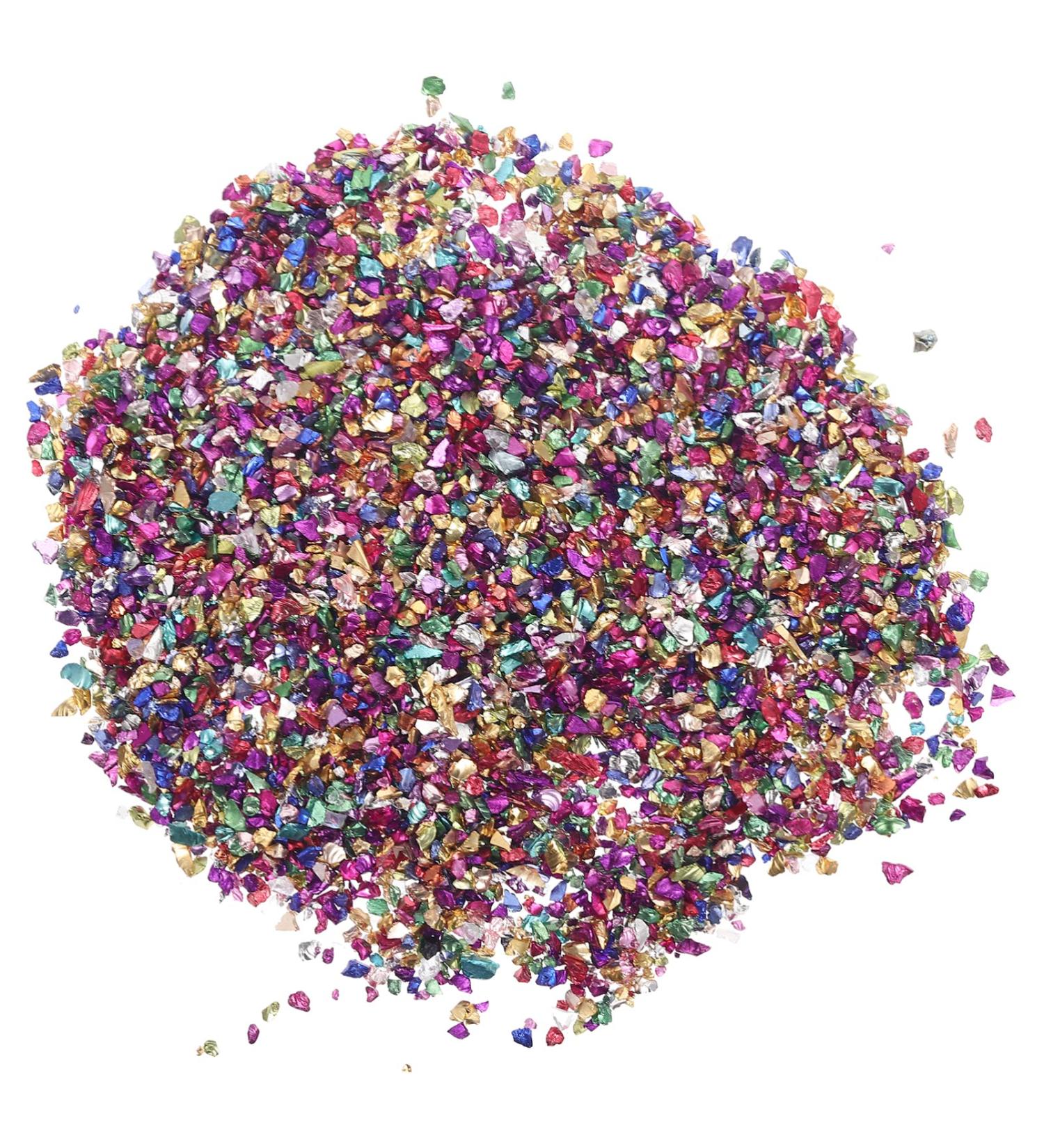 FRCOLOR 1 Glass Chip Chunky Flakes Sequins Metallic Crushed Glass Epoxy Filler Charms Irregular Nail Art Crushed Glass Flakes for Nails Retro Vase Manicure Fillers Nail Stickers 3D Crystal 0.5X0.3cm Colorful - Buy Online on SooperMarket.com