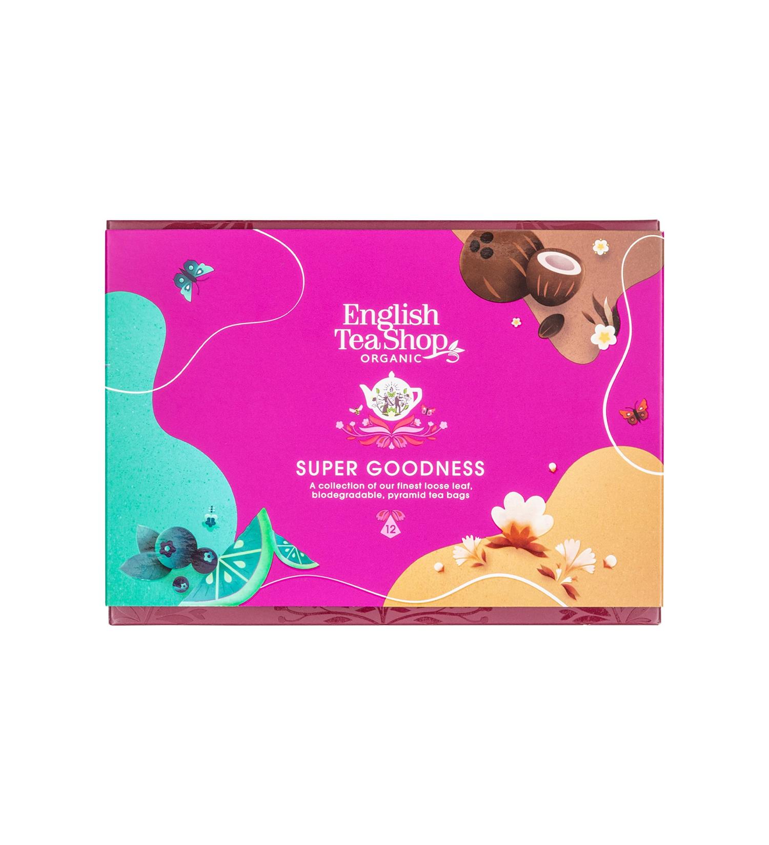 English Tea Shop Organic Super Goodness Collection - 12 Loose Leaf Pyramid Tea Bags - Buy Online on SooperMarket.com