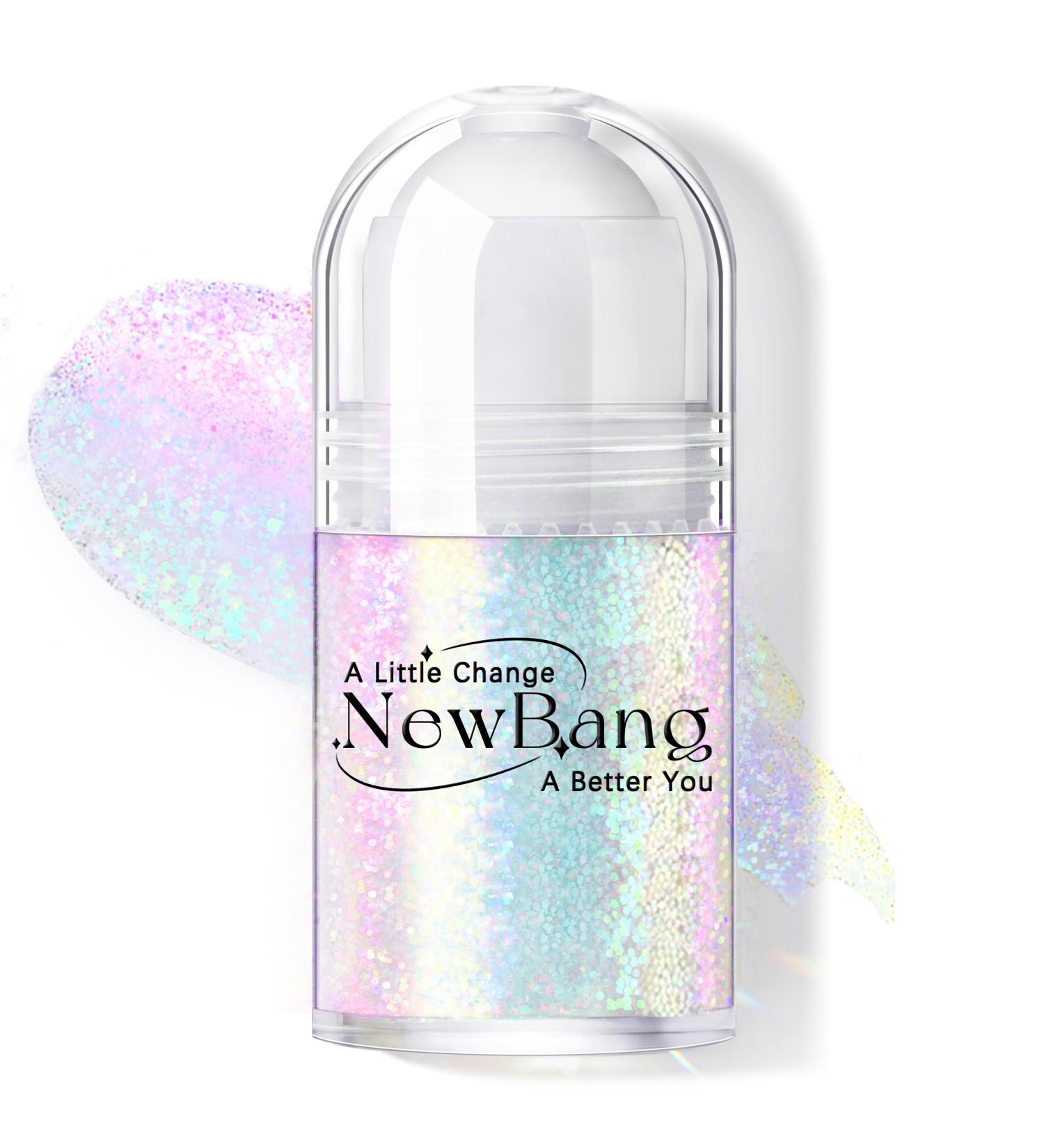 NewBang Roll-on Holographic Body Glitter Gel - Chameleon Color Changing Glitter for Face, Hair & Body - Chunky Mermaid Sequins - Sparkling Pink - Perfect for Festivals & Parties - Buy Online on SooperMarket.com