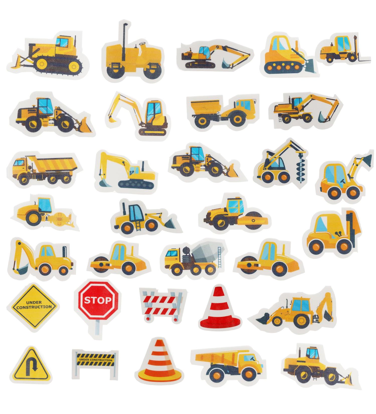 Arthsdite 64 Pcs Edible Construction Cupcake Toppers Truck Tractor Excavator Cake Decorations Stop Sign Dessert Decoration for Construction Baby Shower Birthday Party Food Decorations - Buy Online on SooperMarket.com