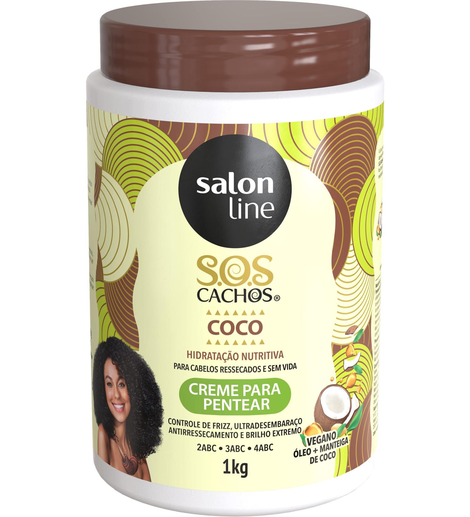 Salon Line SOS Curls Coconut Deep Treatment Comb Cream 1000g - Buy Online on SooperMarket.com