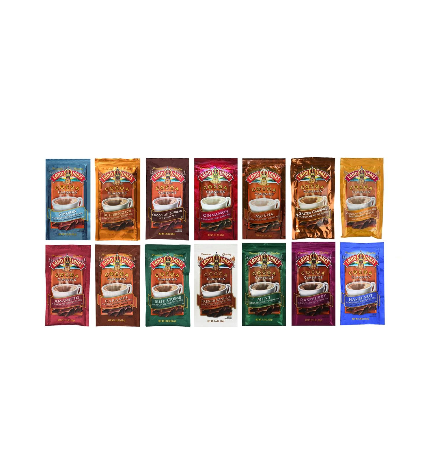 Land O Lakes Classics Hot Chocolate Variety Bundle  (14 Pack) W/ Custom F.O.Y Brand Sealing Clip - Buy Online on SooperMarket.com