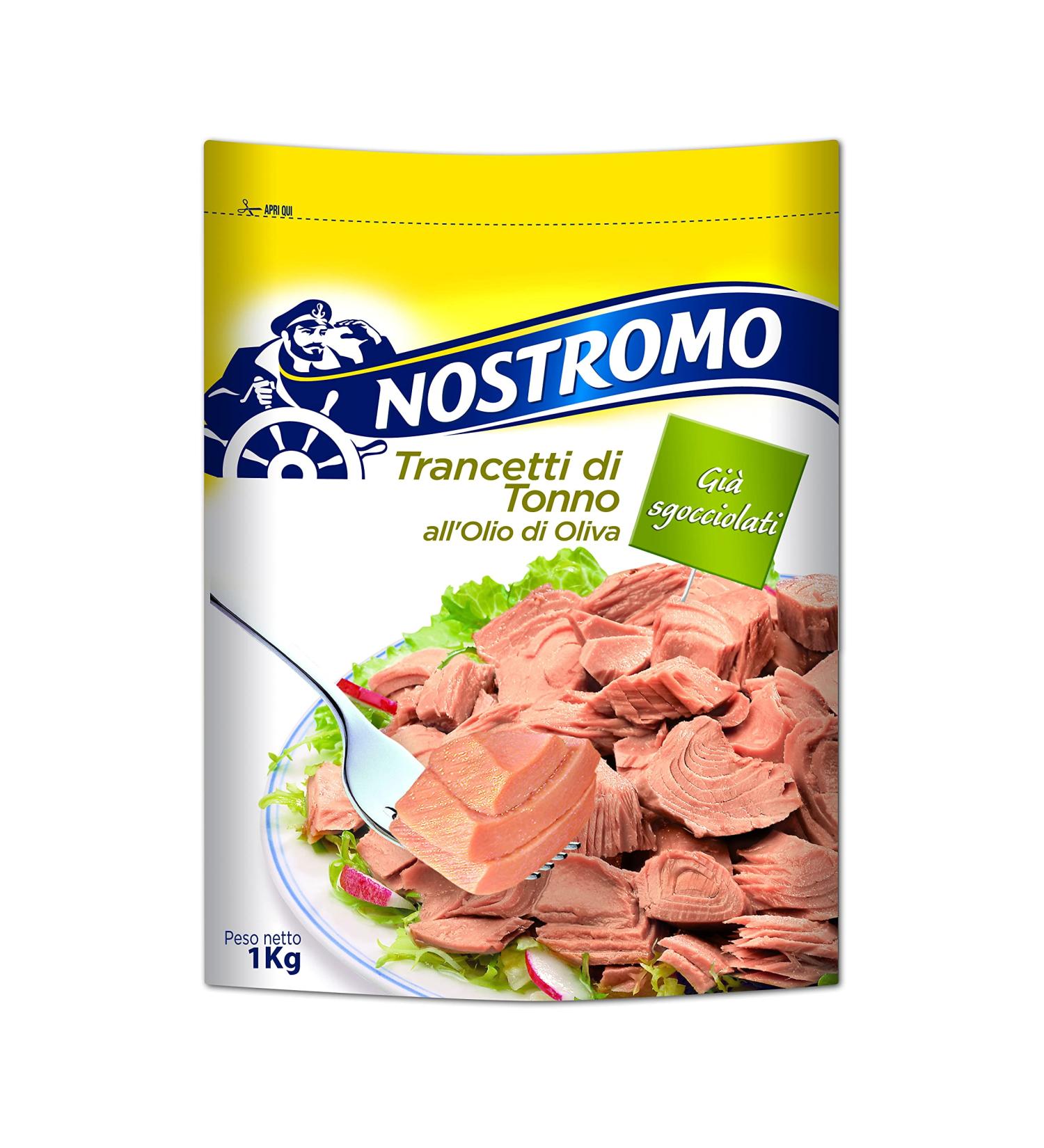 NOSTROMO Slices Tuna In Olive Oil Envelope Kg.1 Seasoning - Made In Italy - Buy Online on SooperMarket.com