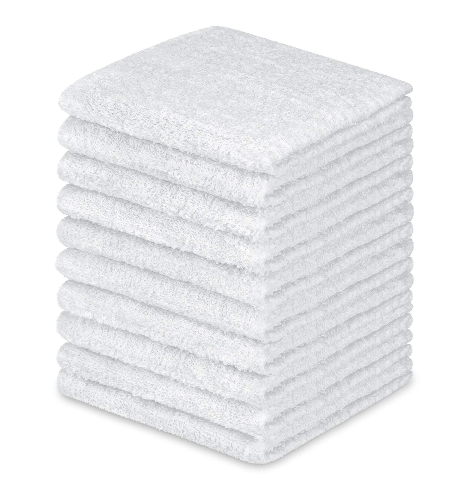 DecorRack 10 Pack 100% Cotton Wash Cloth 12x12 Inch Ultra Absorbent White Washcloths - Luxury Soft & Machine Washable (10 Pack) - Buy Online on SooperMarket.com