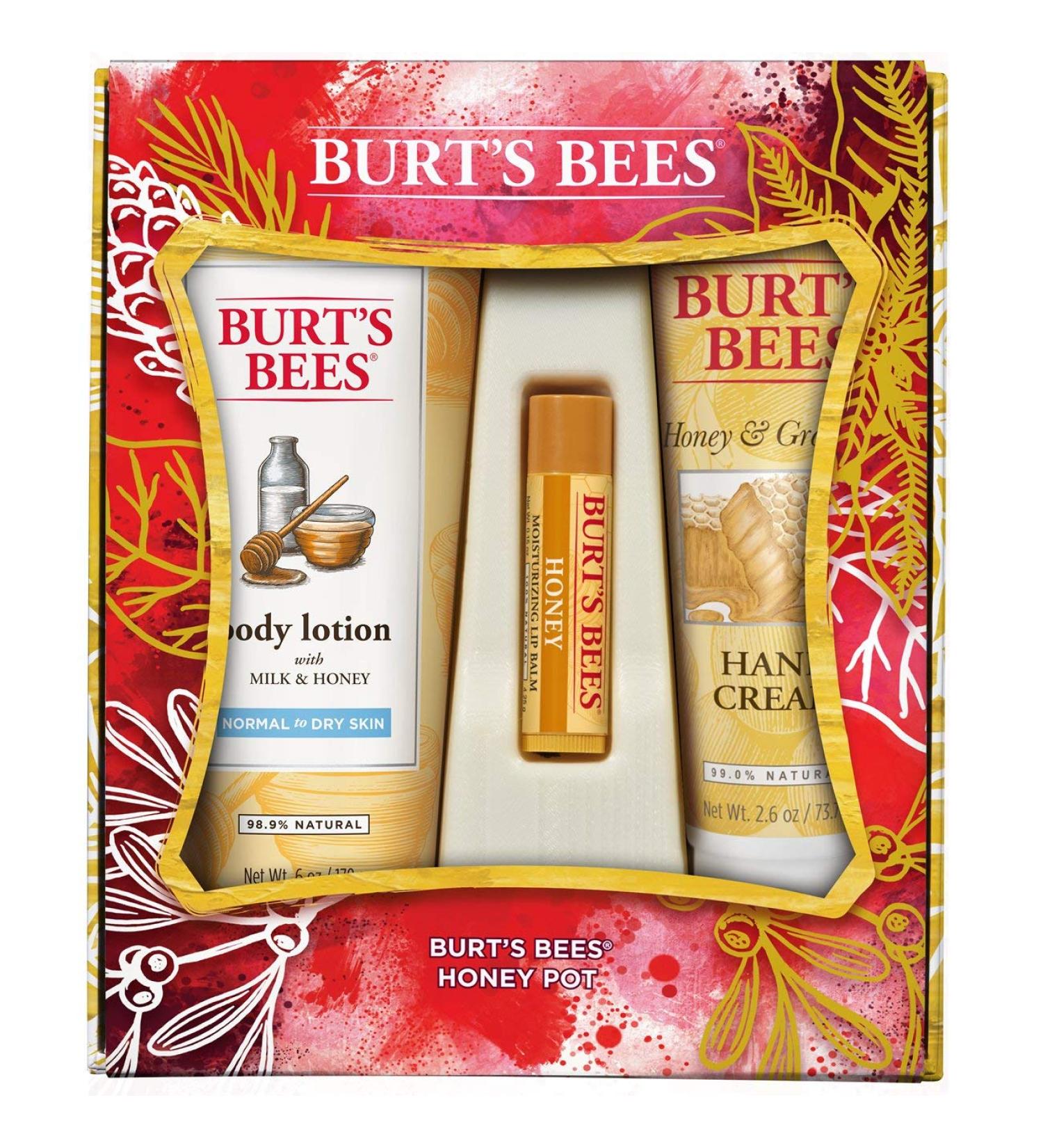 Burt's Bees Honey Pot Holiday Gift Set - 3 Honey Skin Care Products | Body Lotion Hand Cream & Lip Balm - Perfect for Gifting - Buy Online on SooperMarket.com