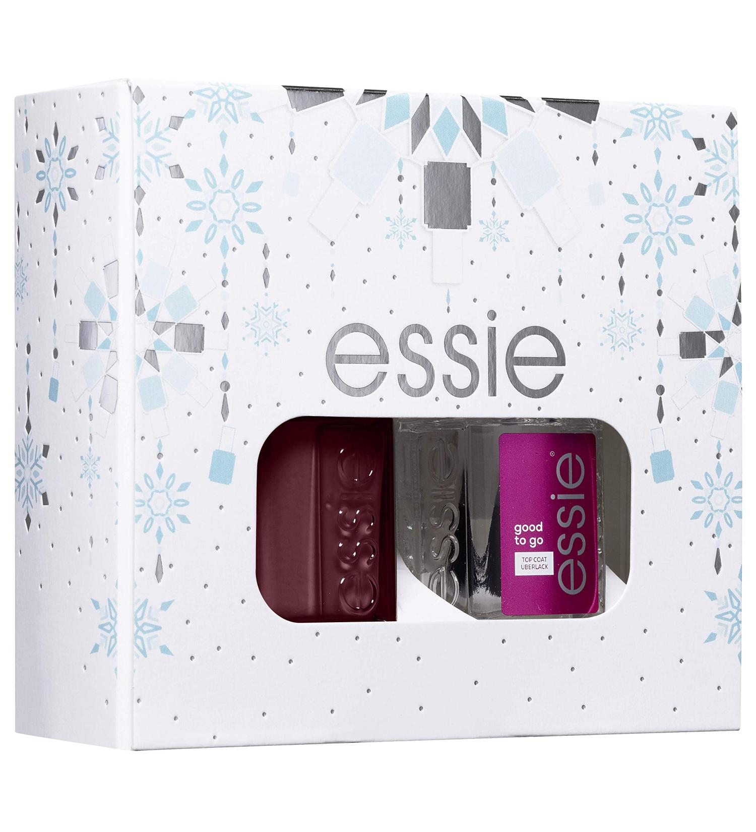 essie Russian Roulette Nail Polish/Good To Go Top Coat Winter Wonderland Duo Kit Makeup Gift Set for Women