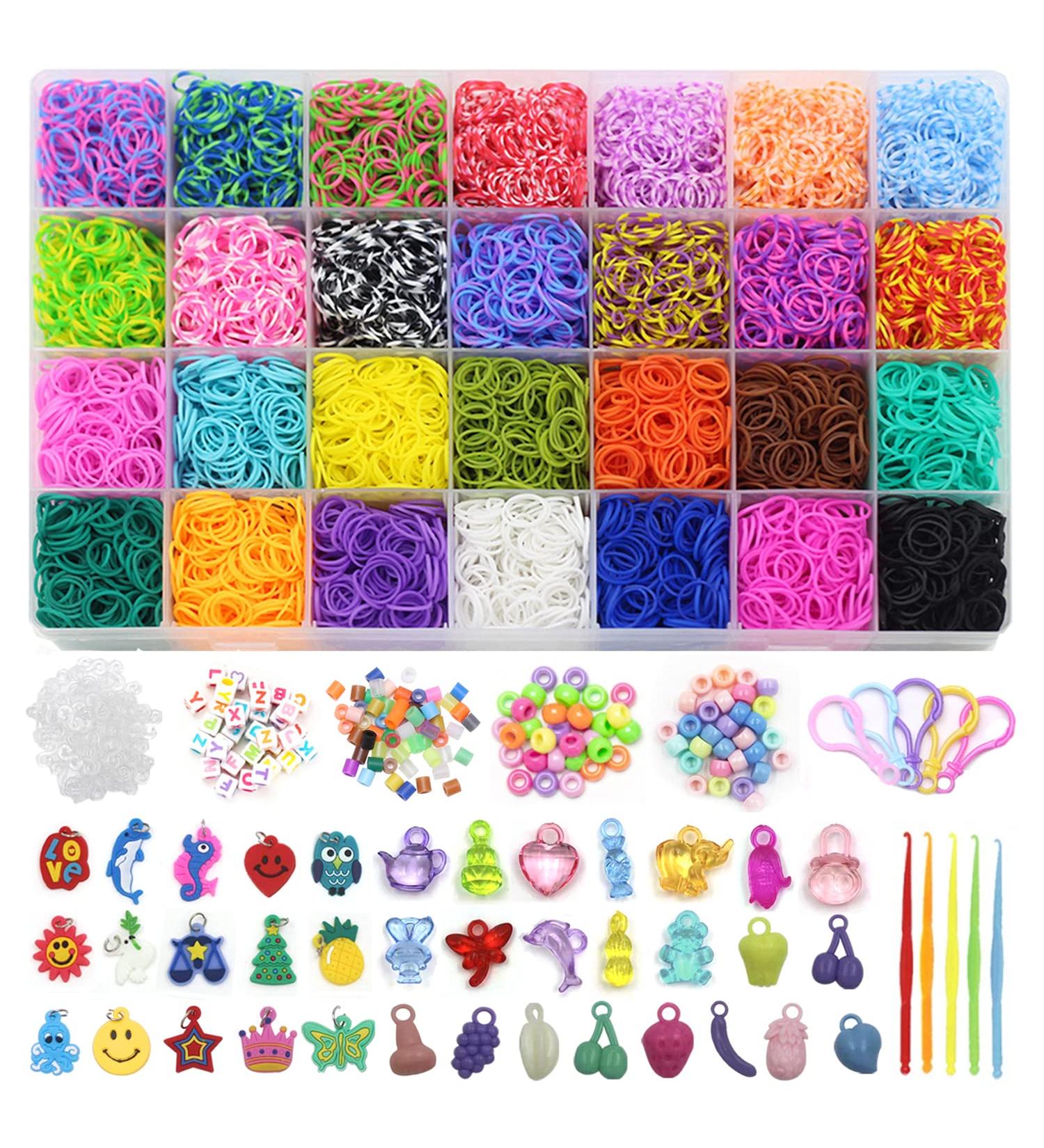 12800+ Rubber Bands Bracelet Kit | 28 Unique Colors | Loom Bracelet Craft Kit for Kids | Includes Accessories | Perfect Gift Set - Buy Online on SooperMarket.com