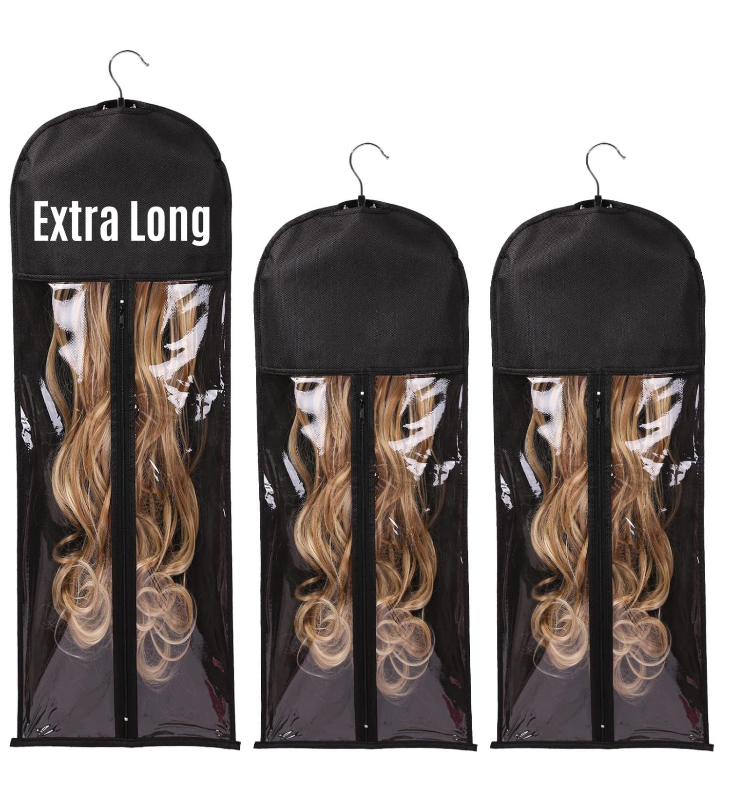 Wig Storage Bags with Hanger - 3 Pack Hairpiece Storage for Multiple Wigs - Portable Bag to Prevent Dust and Moisture - 2 Small (23.6 INCH) + 1 Large (31.5 INCH) - Buy Online on SooperMarket.com