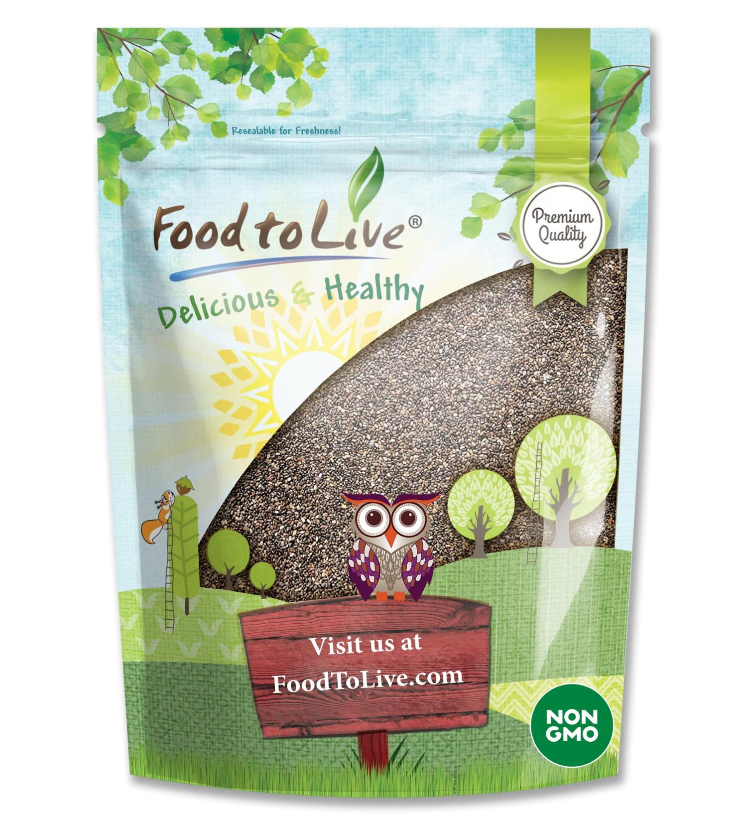 Organic Black Chia Seeds - 2 Pounds | Non-GMO, Whole & Sproutable | Vegan, Kosher, Keto | Rich in Essential Fatty Acids, Fiber & Protein | Perfect for Chia Pudding, Smoothies & Oatmeal - Buy Online on SooperMarket.com