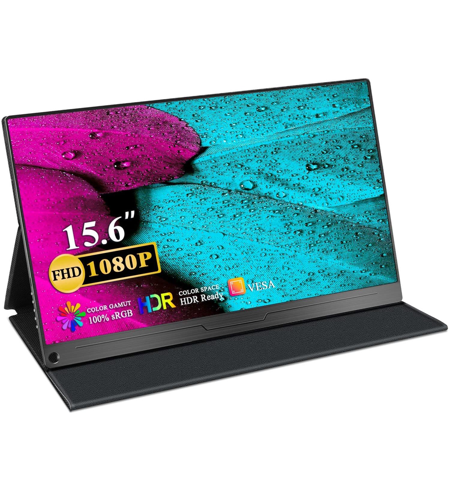 Uperfect Portable Monitor 15.6 IPS HDR 1920x1080 FHD - Eye Care USB-C Gaming Display with Dual Speakers HDMI VESA for Laptop PC Mac & Phone - 2023 New Version - Buy Online on SooperMarket.com