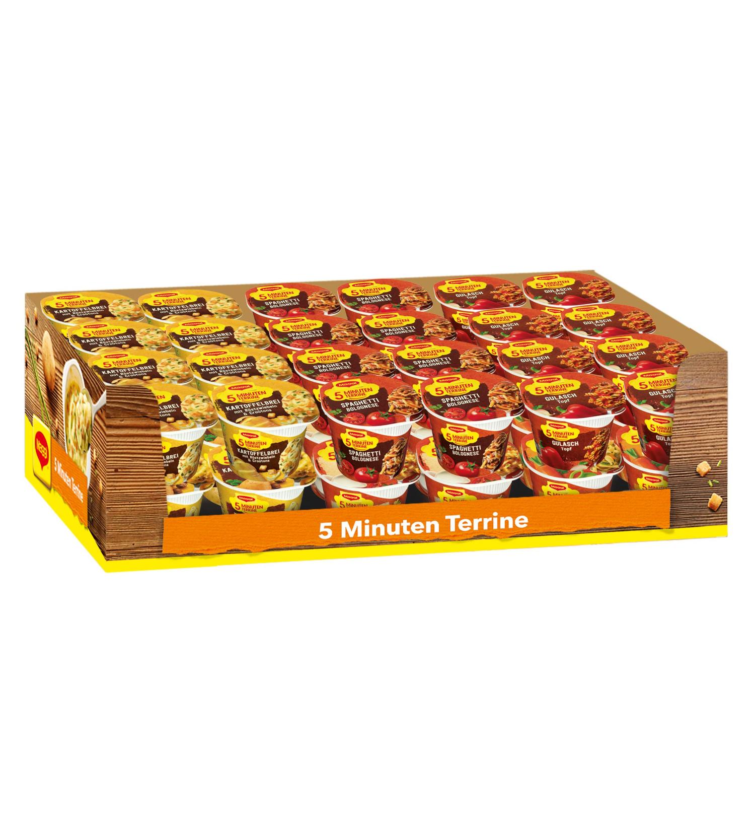 Buy Maggi Five-Minute Terrine - 48 Pack of Delicious Ready Meals in 6 Flavors | Convenient Cups for Quick International Shipping - Buy Online on SooperMarket.com