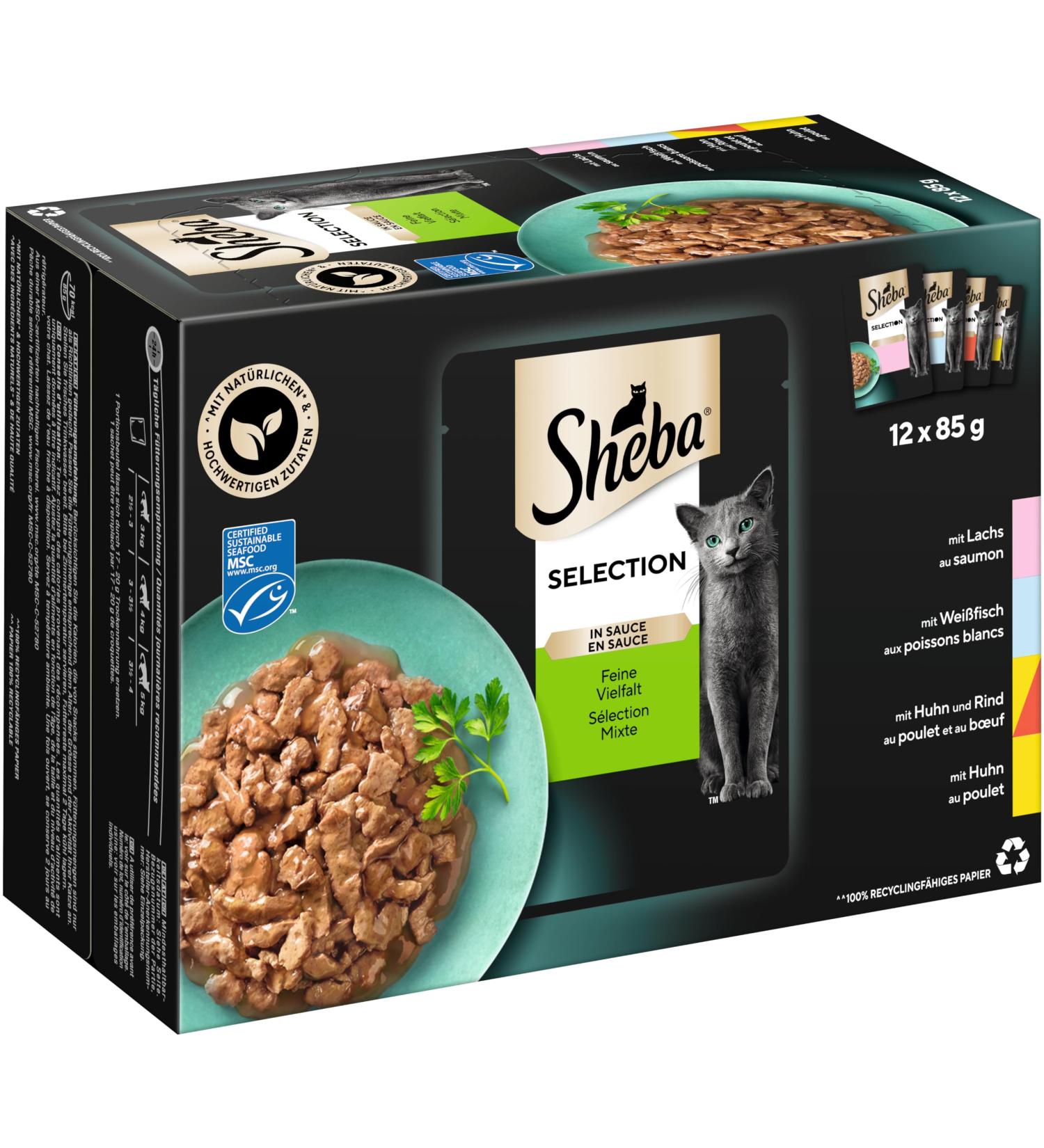 Sheba Selection in Sauce Katznassfuck - Premium Quality Cat Food - 48 Portion Bags - 4 Pack (4 x 12 x 85g) - International Shipping Available - Buy Online on SooperMarket.com
