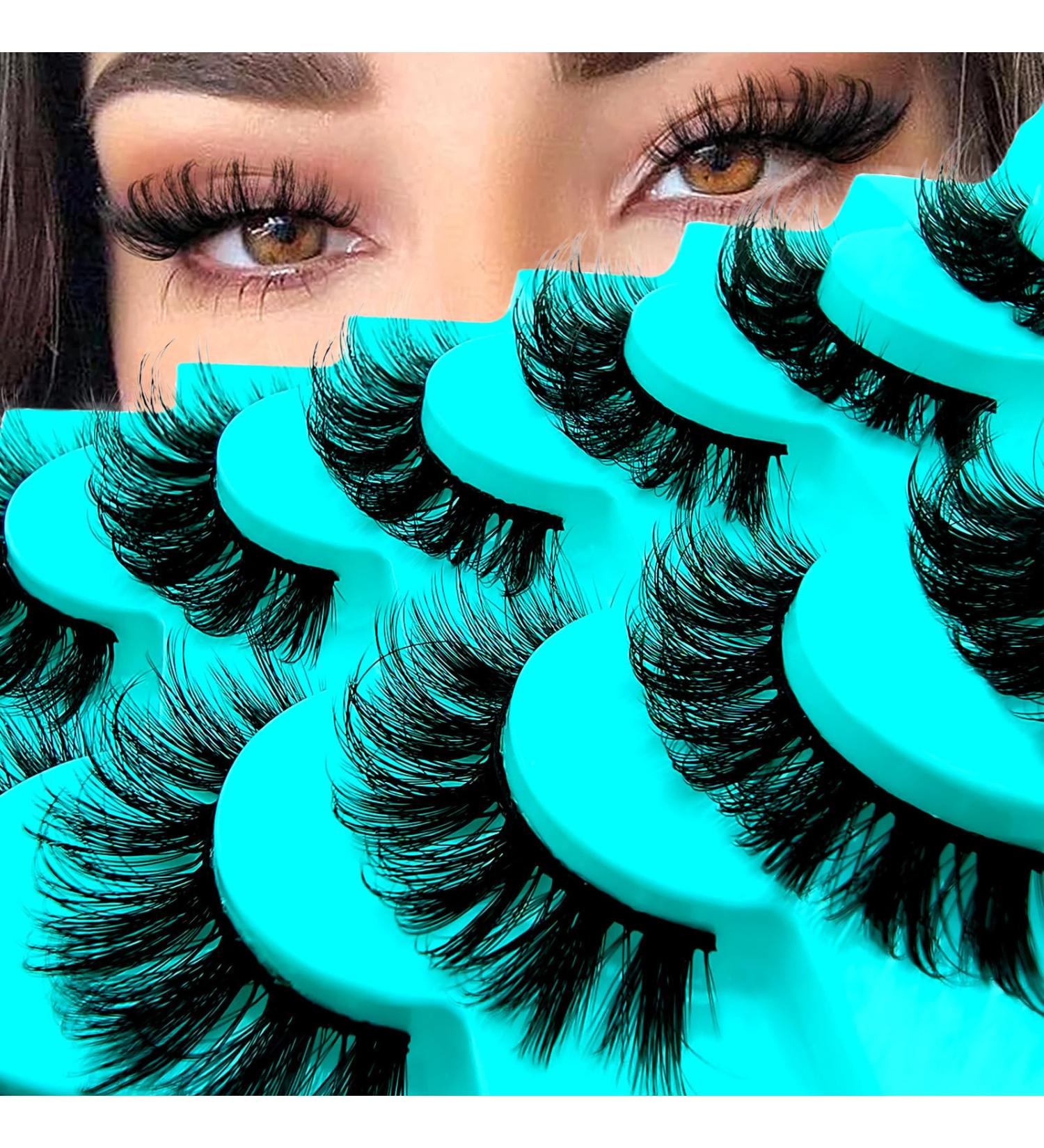 7 Pairs of 3D False Eyelashes Cat Eye Fluffy Volume D Curl Cat Eye Artificial Eyelashes Natural Look Reusable Handmade Faux Mink Makeup Eyelashes (BH02) 7B-D-Curl-H02 - Buy Online on SooperMarket.com