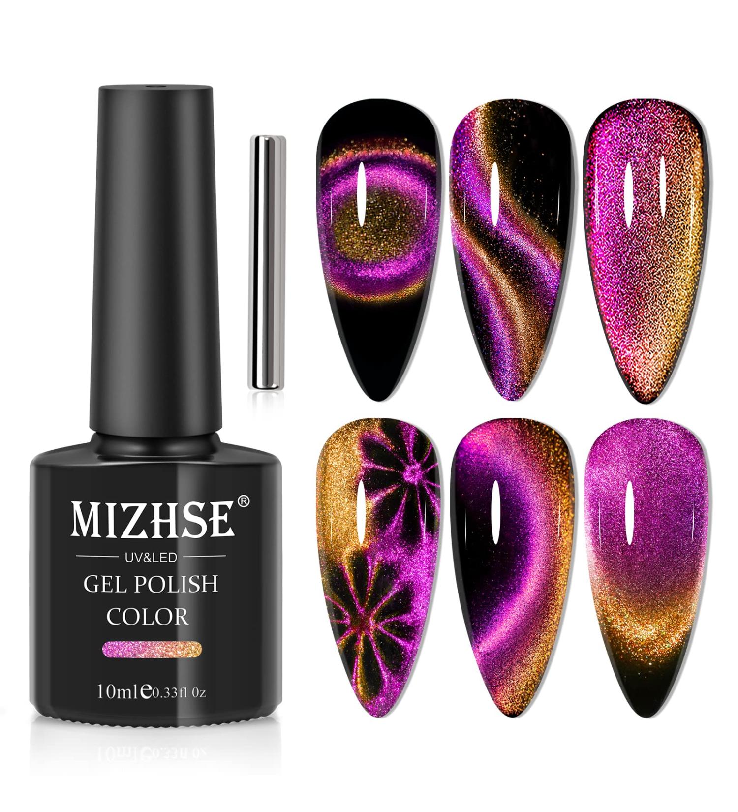 MIZHSE Glitter Nail Polish Cat Eye 9D Gel Nail with Magnetic Stick Soak-Off UV LED Gel Polish Discoloration Manicure DIY Gel Nail Polish 10ml*1 - Buy Online on SooperMarket.com