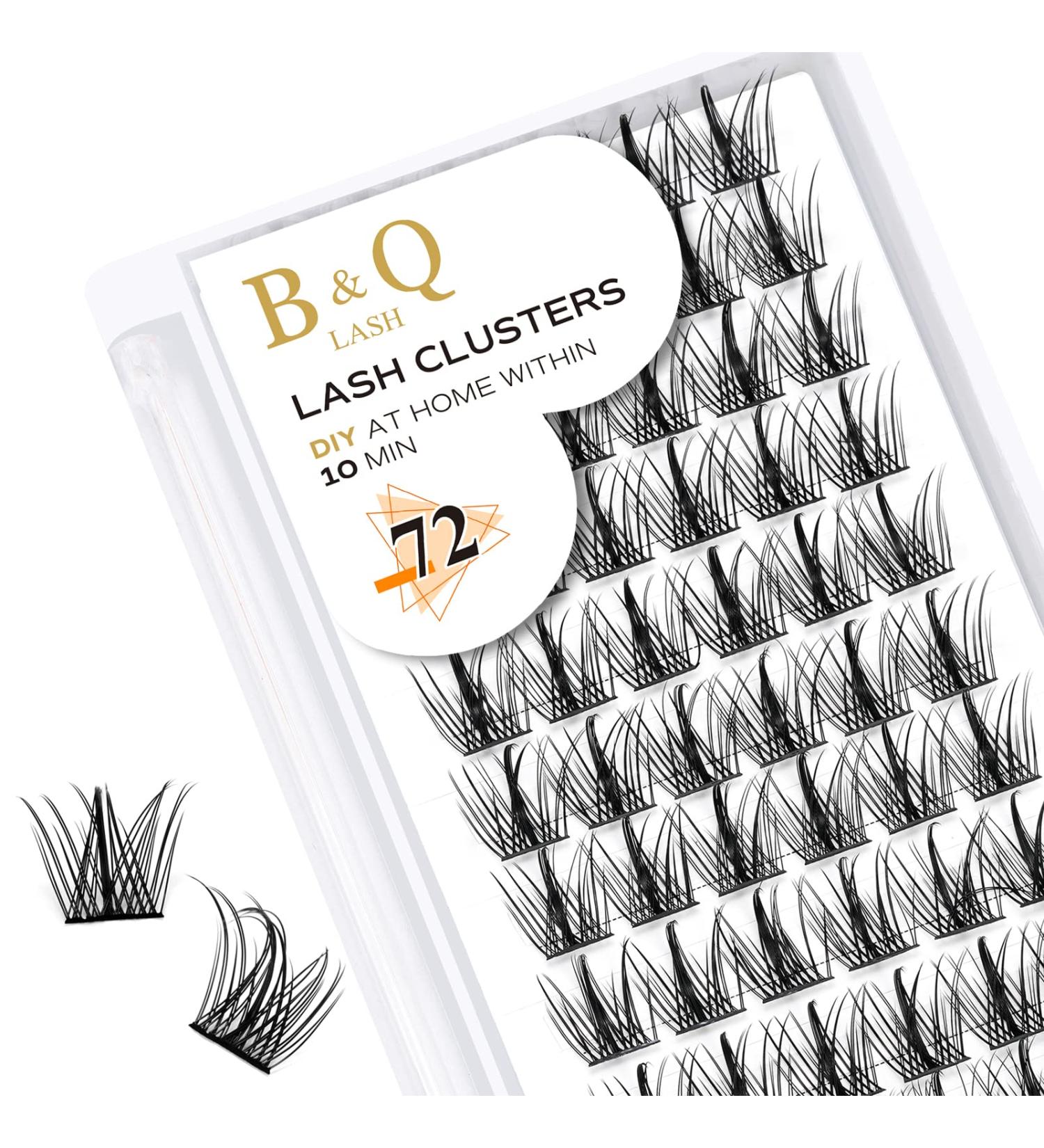 D Curl 10mm Cluster Lashes - 72 Clusters B&Q Natural Eyelash Clusters for DIY Extensions - Soft Fluffy D-10mm B31 - Buy Online on SooperMarket.com