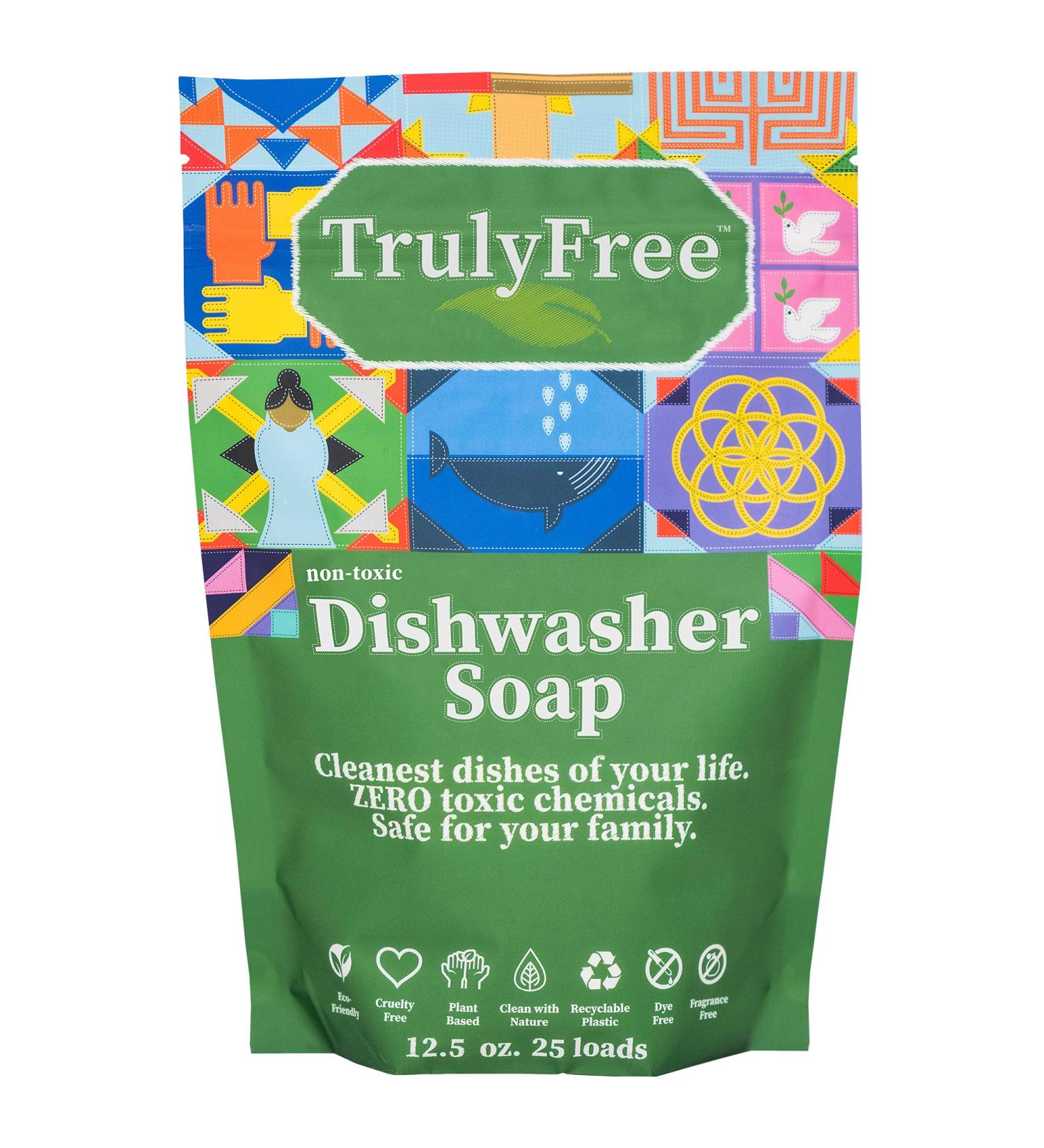Truly Free Auto Dishwasher Soap 12.5oz - Natural Concentrated Dishwasher Detergent Hard Water Stain Remover No Harmful Ingredients - Sparkling Clean Dishes - Buy Online on SooperMarket.com
