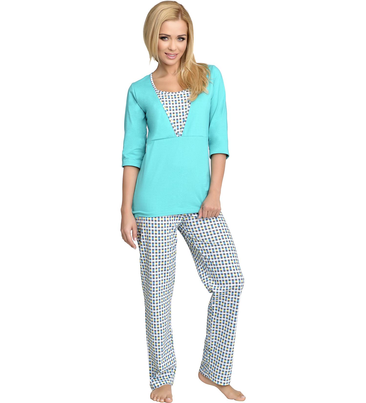 Be Mammy Nursing Pyjama Set - S Turquoise-2 | Comfortable Maternity Sleepwear - Buy Online on SooperMarket.com
