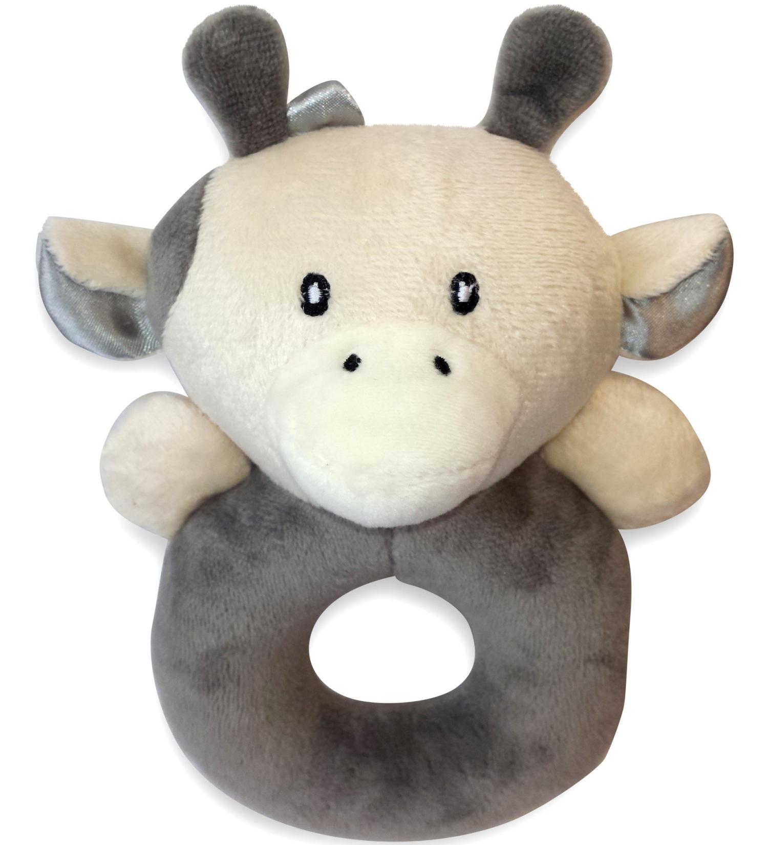 X-Large Premium Baby Rattle Teether by LittleFoot Nation - BPA Free, Extra Soft Plush Cow Teether for Safe Teething and Hand-Eye Coordination Development - Buy Online on SooperMarket.com