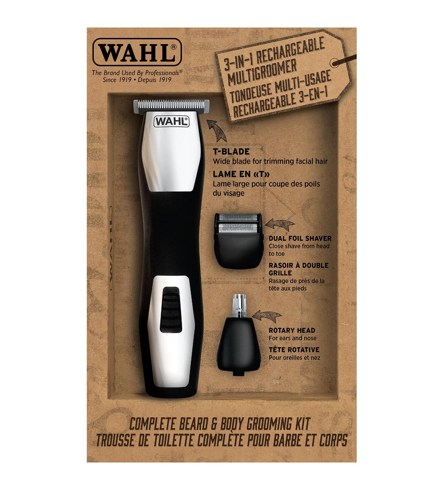 Wahl Canada Complete Beard & Body Grooming Kit - 3-in-1 Rechargeable Trimmer with T-Blade Guides | Men's Grooming - Model 3286 - Buy Online on SooperMarket.com