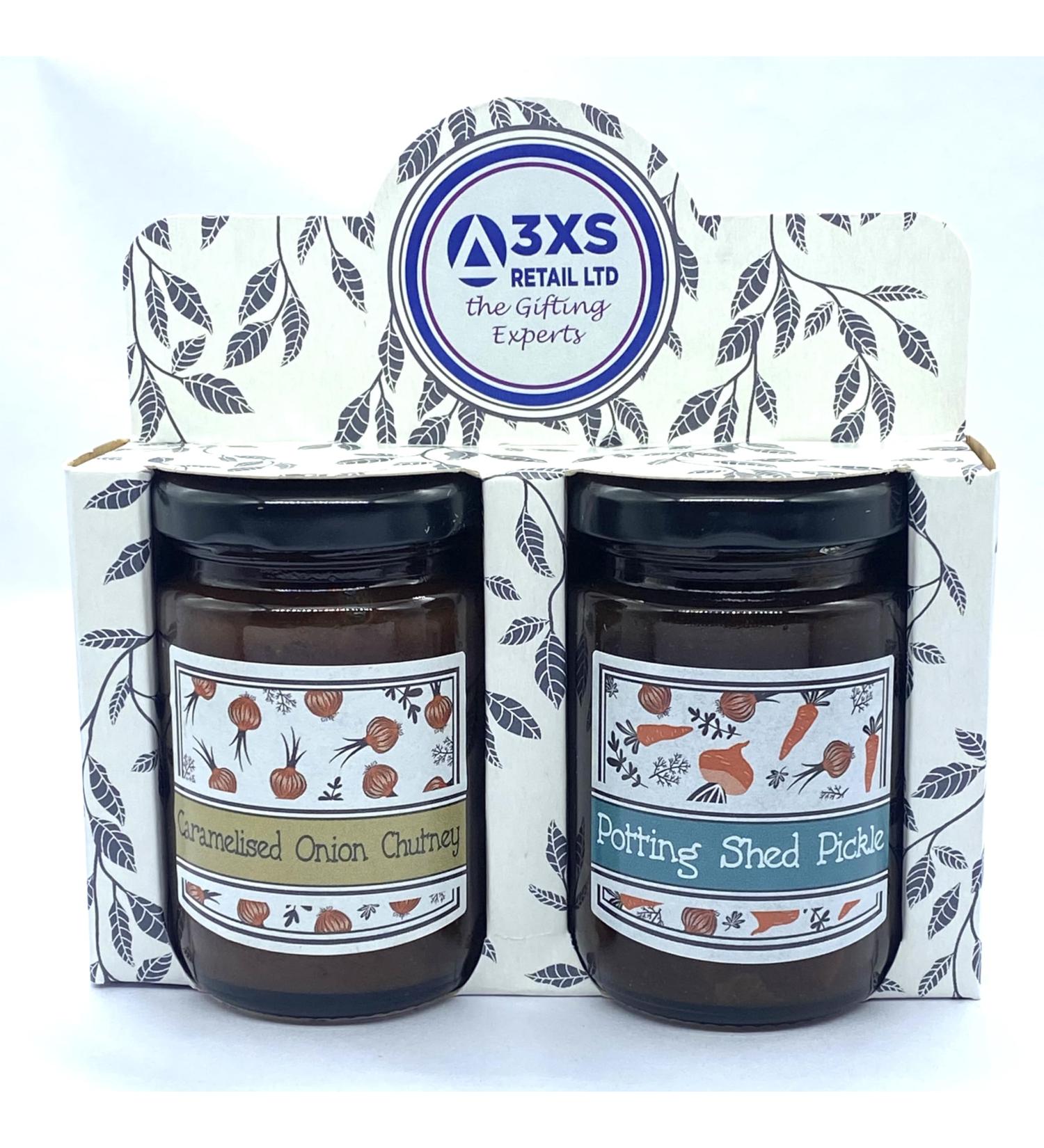 Chutney Selection Gift Set - Great Present For Friends & Family - Includes Caramelised Onion & Potting Shed Pickle - Variety Twin Pack - Lovely Gift Box Filled with Delicious Savoury Spread. - Buy Online on SooperMarket.com