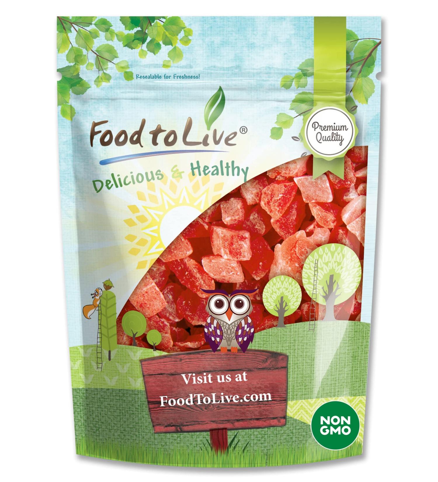 Dried Diced Papaya 2 Pounds - Kosher Vegan Sweetened Unsulfured - Bulk 2lb Pack - Buy Online on SooperMarket.com