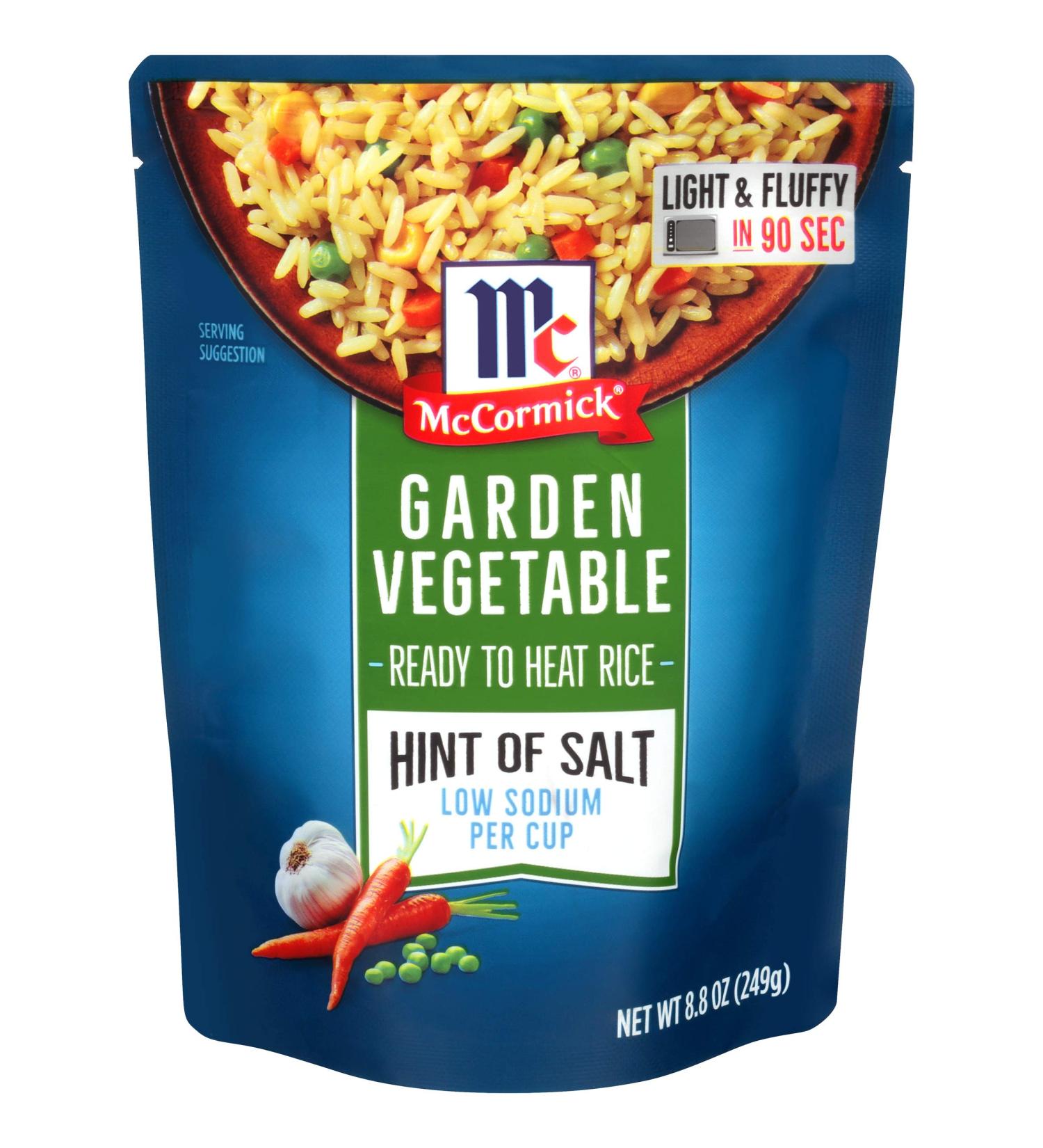 McCormick Hint of Salt Garden Vegetable Ready to Heat Rice 8.8 oz - Pack of 6 - Buy Online on SooperMarket.com