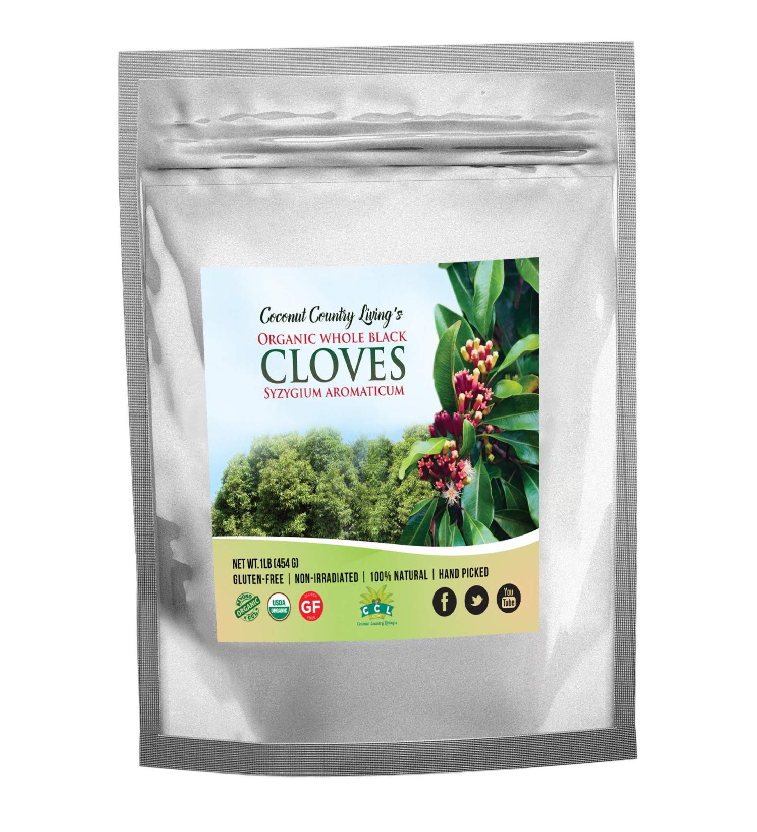 Organic Whole Cloves 1 lb Fair Trade in Mylar Bag | Includes E-Book of Cloves Secrets and Gourmet Recipes - Buy Online on SooperMarket.com
