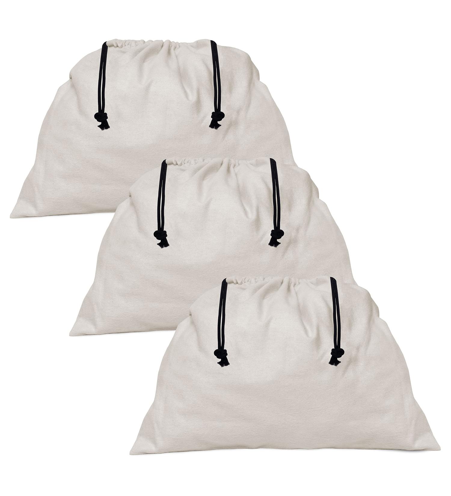 Dust Bags for Handbags - 3 Pack Flannel Duster Bags | Large Cotton Fabric Storage Pouches with Drawstring Closure | Ideal for Shoes, Purses, Travel | 19.8x15 Inches - Buy Online on SooperMarket.com