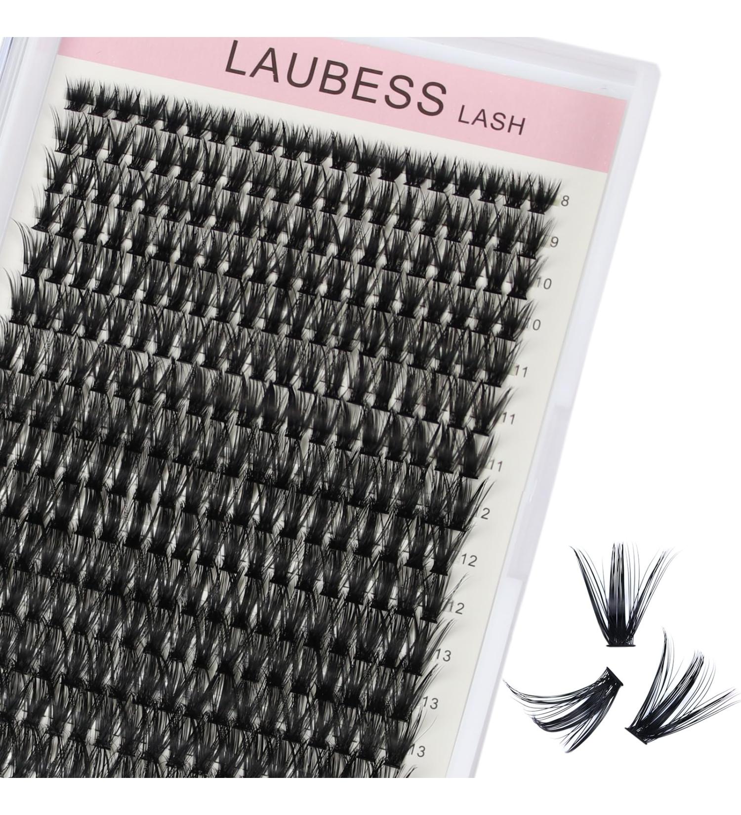 LAUBESS Individual Eyelash Clusters 300 Pcs | False Lashes Extension Kit | 50D-0.07C Mix 8-15mm - Buy Online on SooperMarket.com