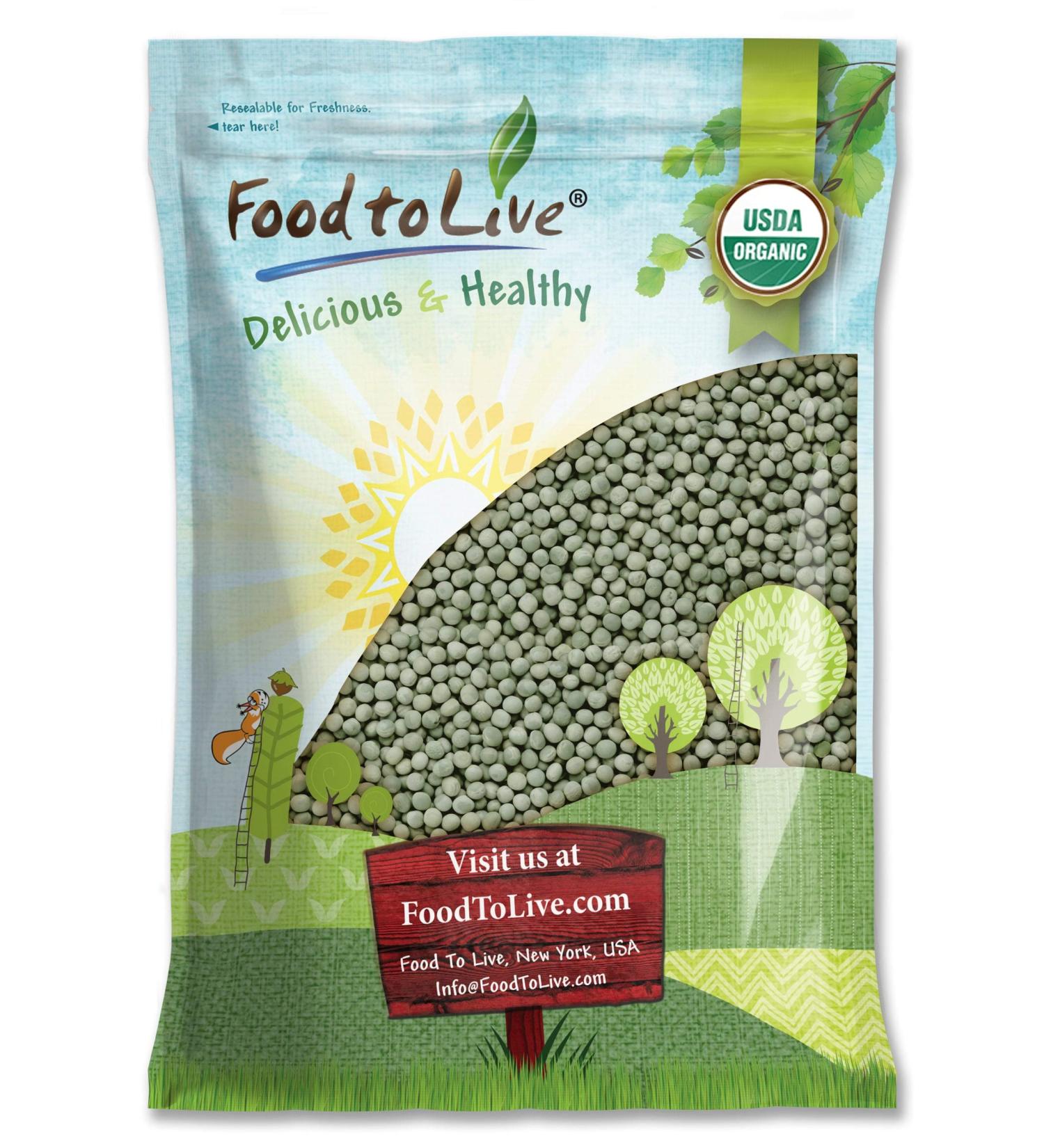 Organic Green Peas 10 Pounds - Sproutable Non-GMO Kosher Raw Dried - Buy Online on SooperMarket.com