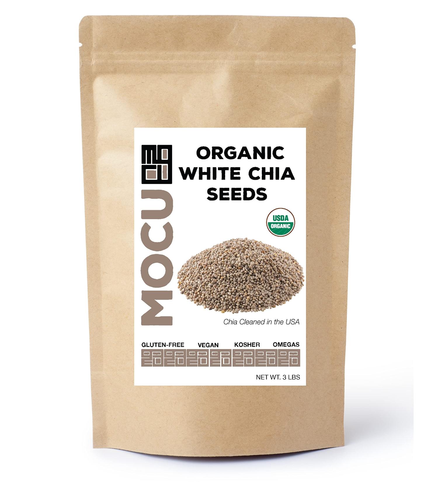 Get Chia Brand White Certified Organic Chia Seeds - 6lbs (2 x 3lb Bags) - Buy Online on SooperMarket.com