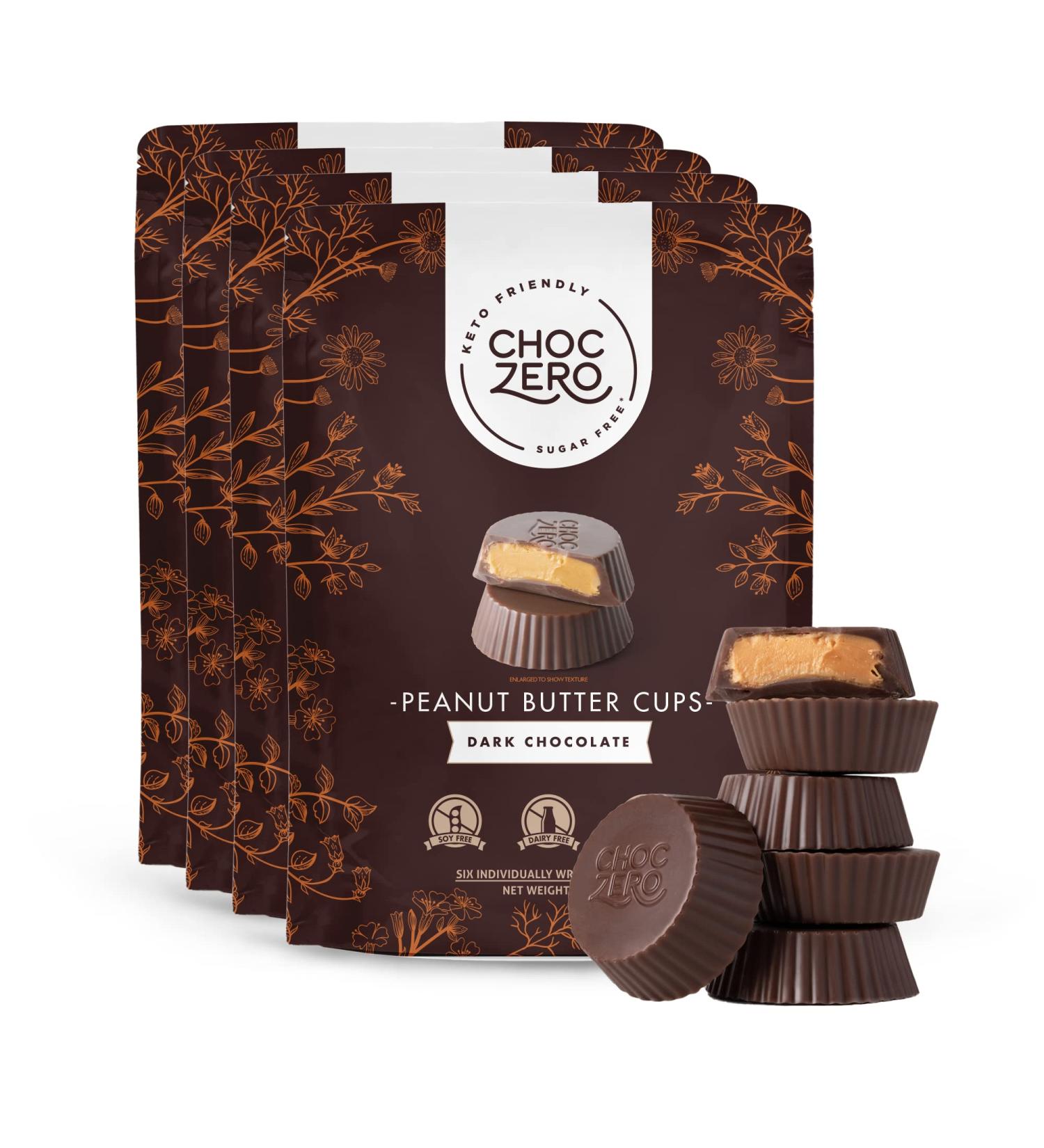 ChocZero Dark Chocolate Peanut Butter Cups - 3 oz | Sugar-Free Treats - Buy Online on SooperMarket.com