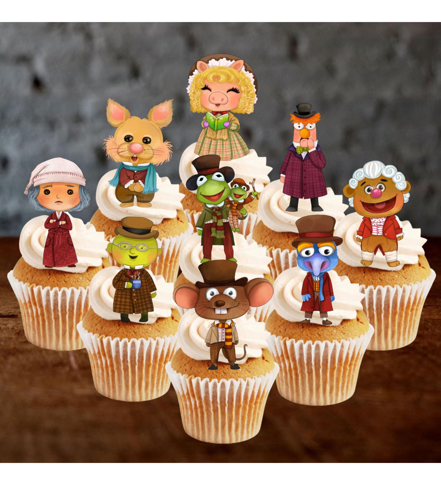 PRECUT Christmas Carol Cupcake Toppers Edible Christmas Cake Decorations Christmas Decorations Christmas Muppets Cake Topper (12) - Buy Online on SooperMarket.com