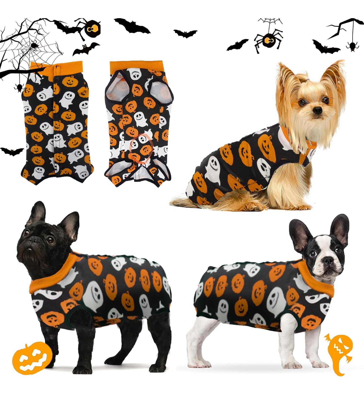 Buy Hipet Recovery Suit for Dogs & Cats - Prevent Licking Wound Healing & Skin Care | Male/Female | E-Collar Alternative | Size L (Halloween) - Buy Online on SooperMarket.com