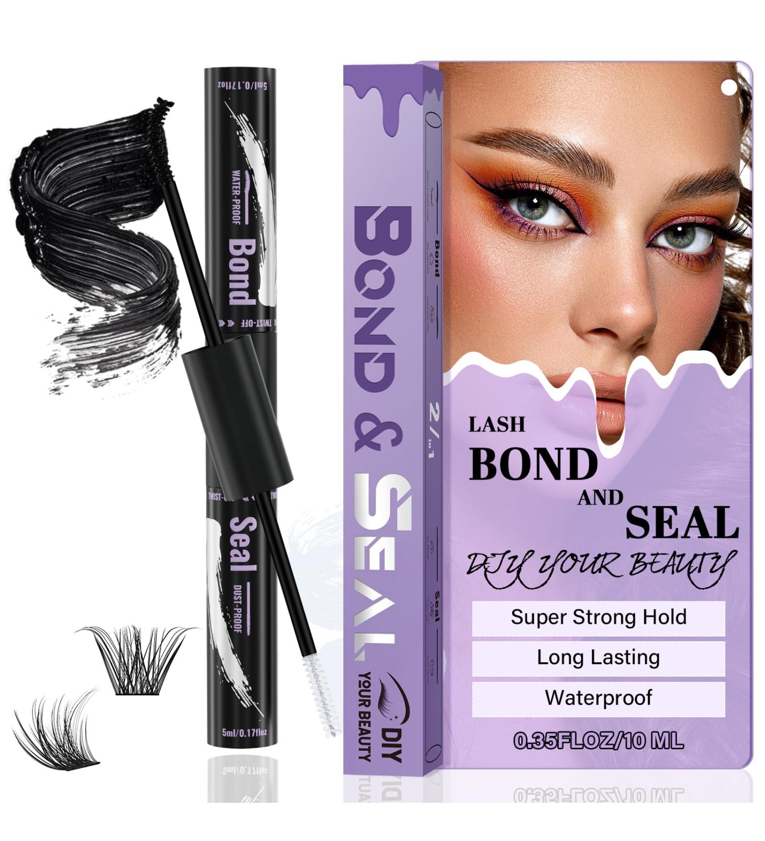 Buy Lash Bond and Seal Waterproof 10ML - Super Strong Black Lash Glue for Cluster Lashes | 72-Hour Hold | International Shipping - Buy Online on SooperMarket.com
