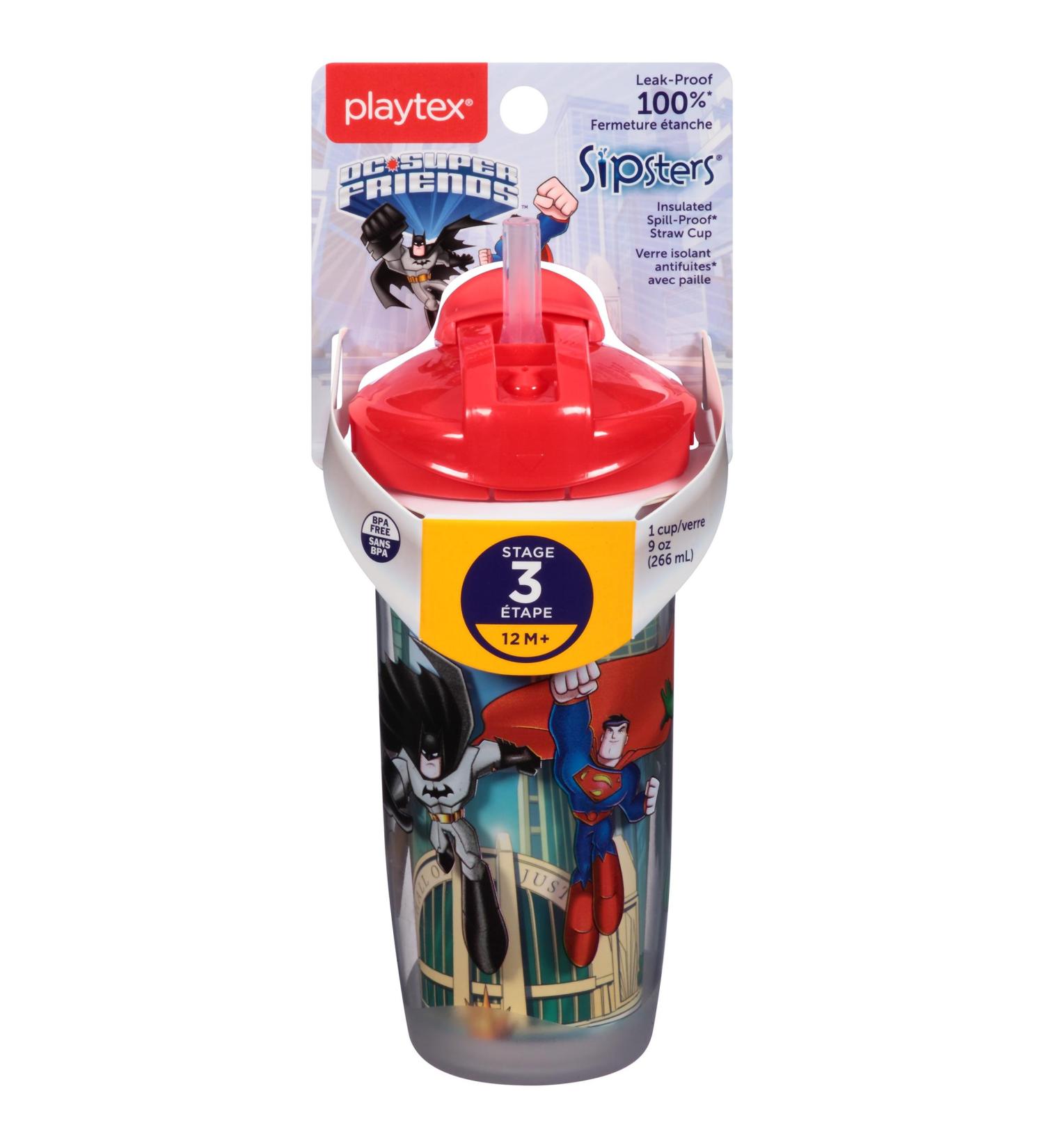 Playtex PlayTime Straw - Super Friends Sippy Cup - Assorted Colors - 1 Count - Buy Online on SooperMarket.com