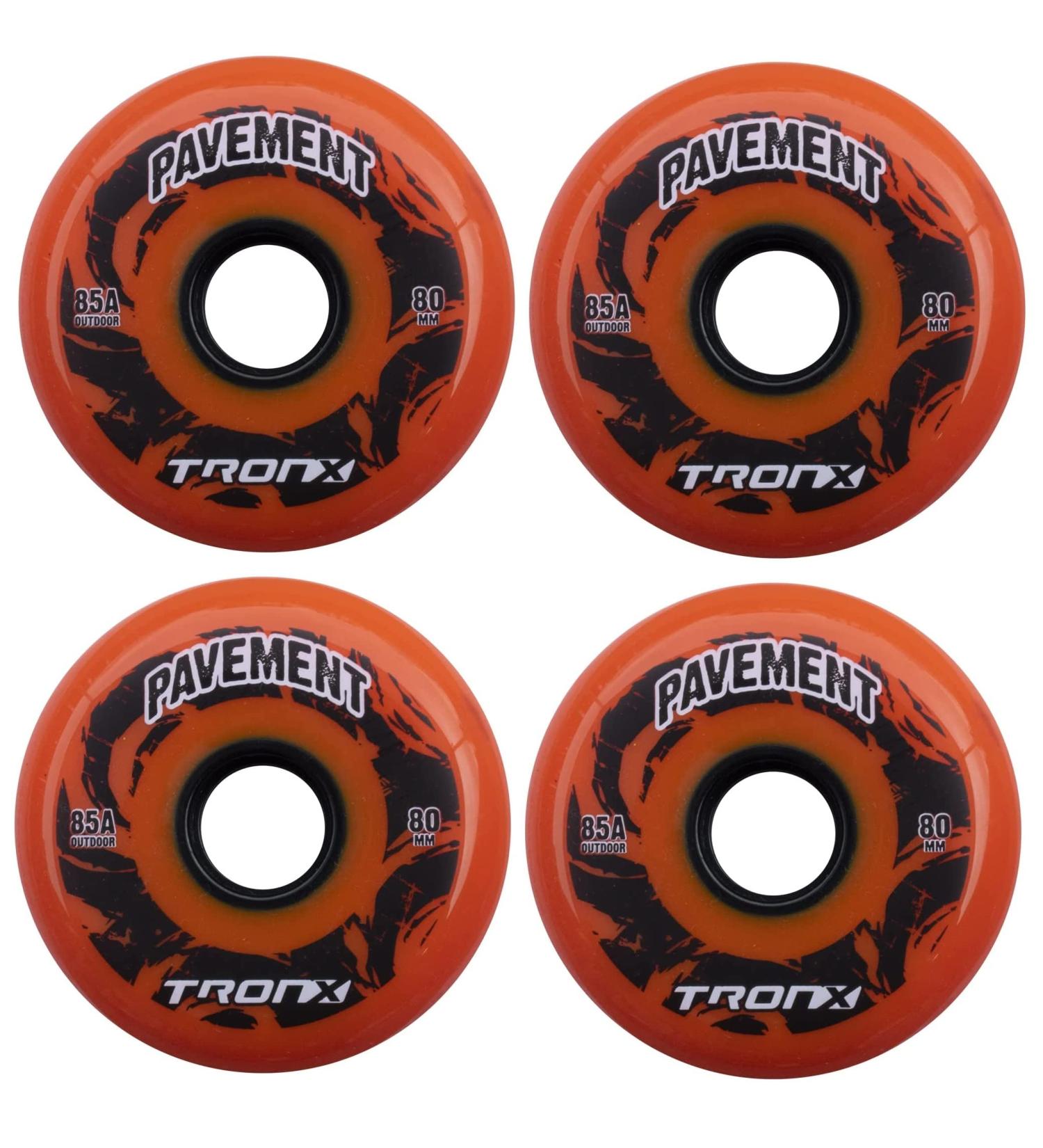 TronX Outdoor Asphalt Pavement 85A Inline Roller Hockey Wheels 4 Pack | 59mm  68mm  72mm  76mm  80mm Sizes Hi-Lo - Buy Online on SooperMarket.com