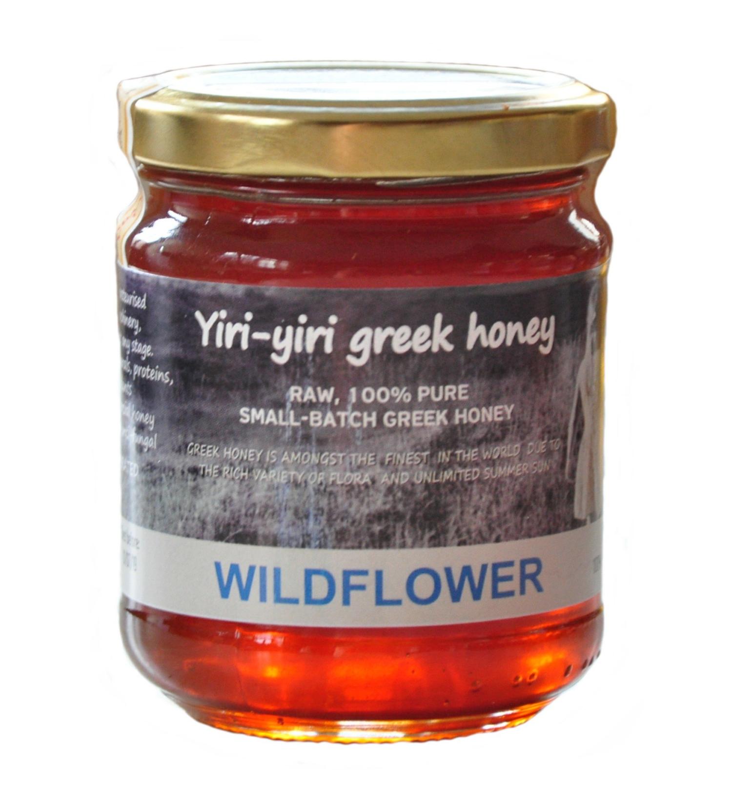 RAW Greek Honey 100% Pure - Wildflower Blossom 260g - from The Rural Meadows of Ilia in The Peleponnese.