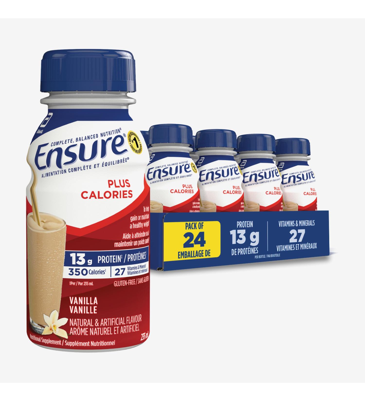 Ensure Plus Calories Nutritional Supplement Shake Value Pack To Help With Healthy Weight Gain Or Maintenance Vanilla 24 x 235-mL Bottles - Buy Online on SooperMarket.com