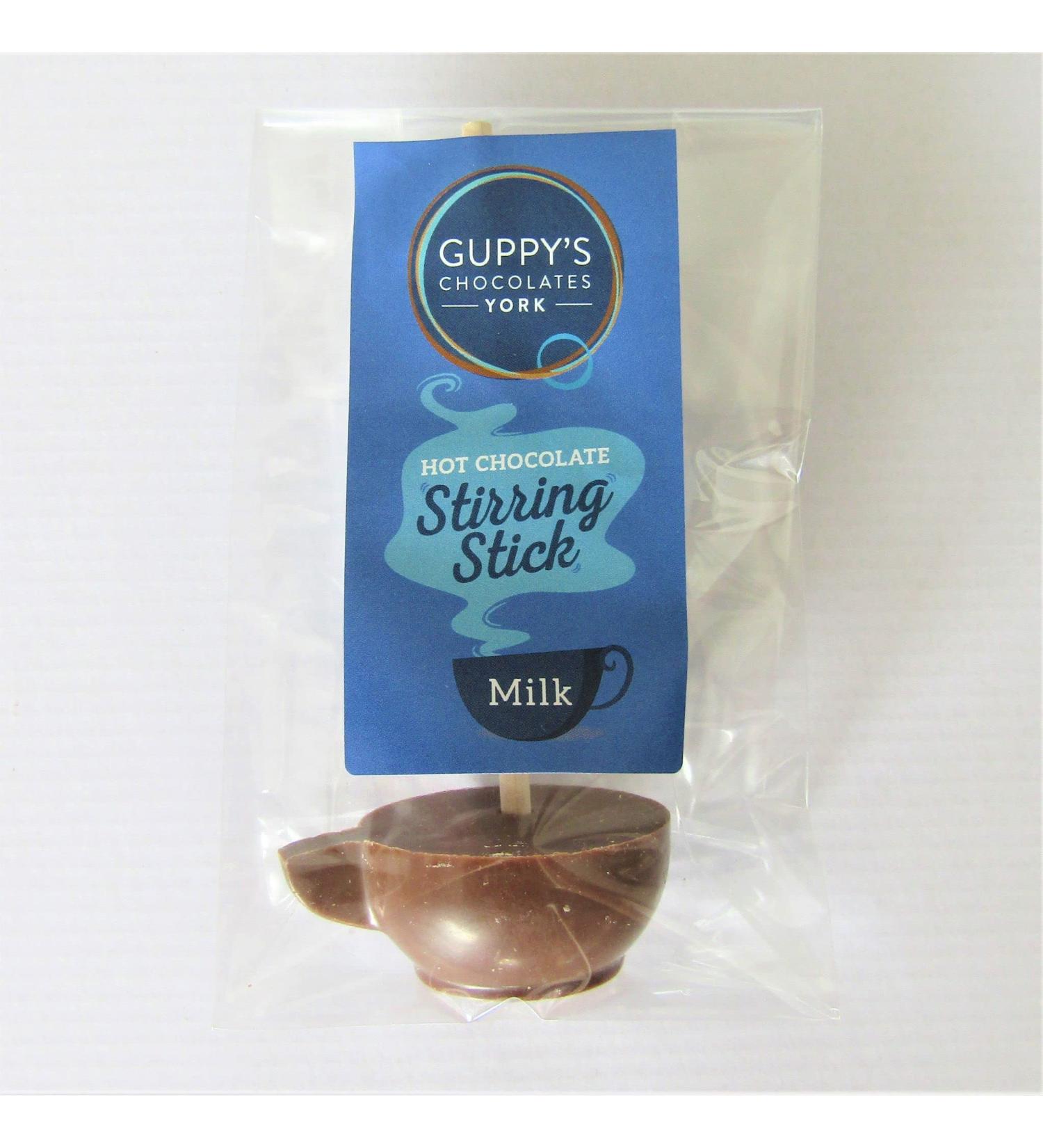 Guppy's Chocolates York | Milk Hot Chocolate Stirrers | 5 Pack | 32gram Cup Shaped Drinking Chocolate Sticks Spoons |Belgian Milk Chocolate 34 Percent Milk Chocolate 1 Count (Pack of 5) - Buy Online on SooperMarket.com