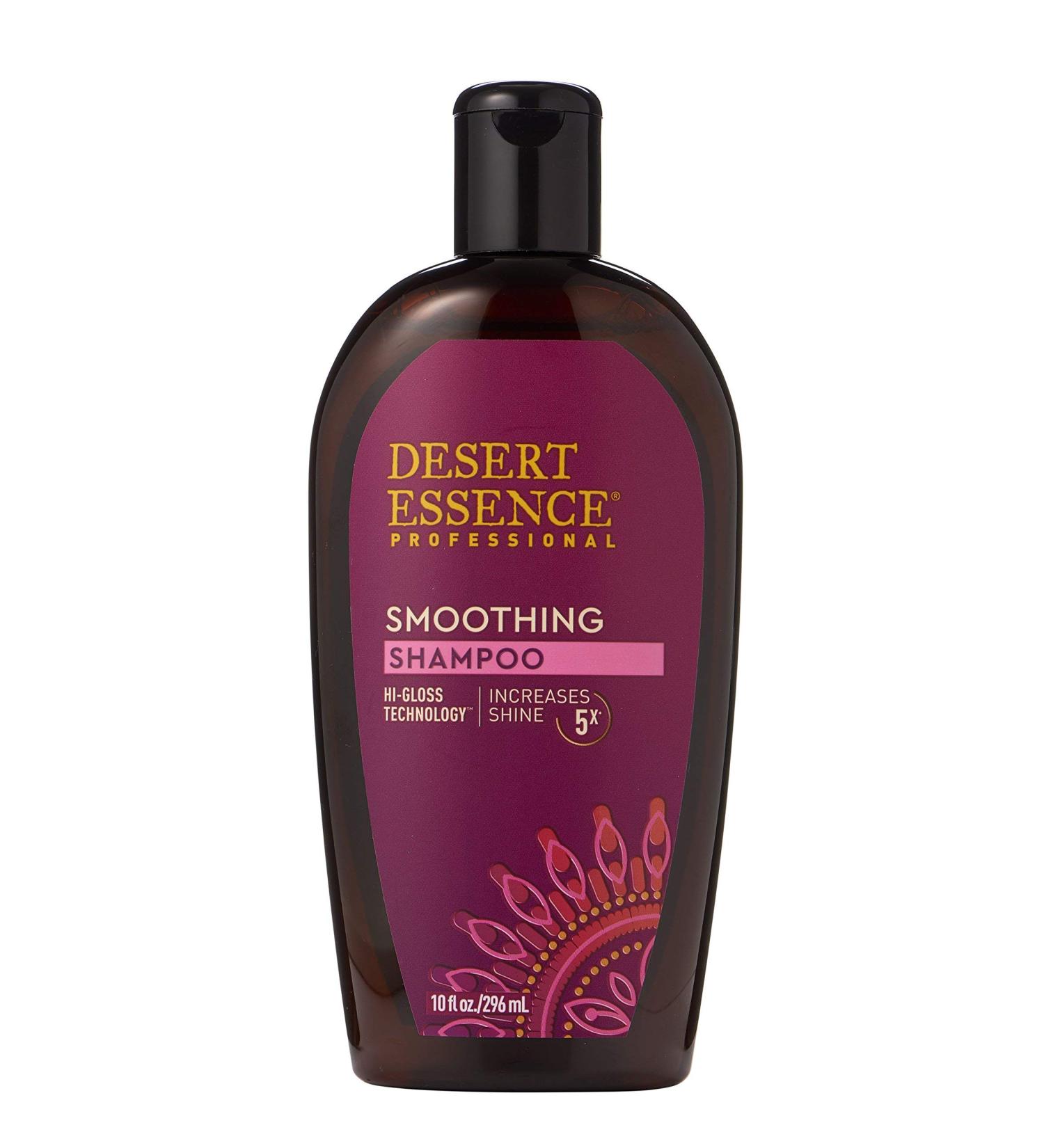 Desert Essence Smoothing Shampoo - 10 Fl Ounce - Hi-Gloss Technology - Increases Shine 5x - Apple Cider Vinegar - Quinoa Protein - Tea Tree Oil - Retains Hair Moisture - Sulfate-Free