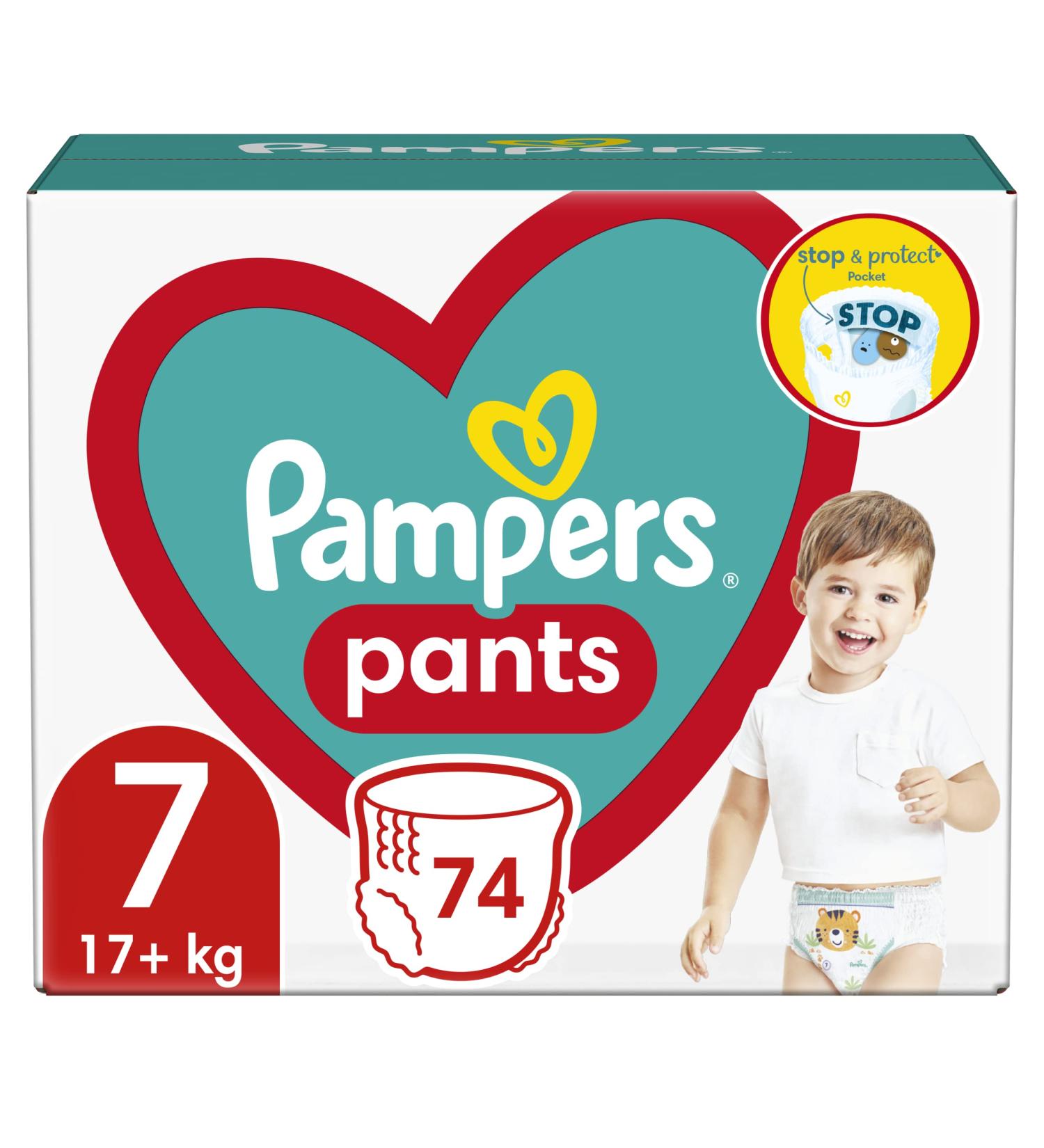 Pampers Pants Size 7 (74 pcs) - Old Version for Boys & Girls | Best International Shipping - Buy Online on SooperMarket.com