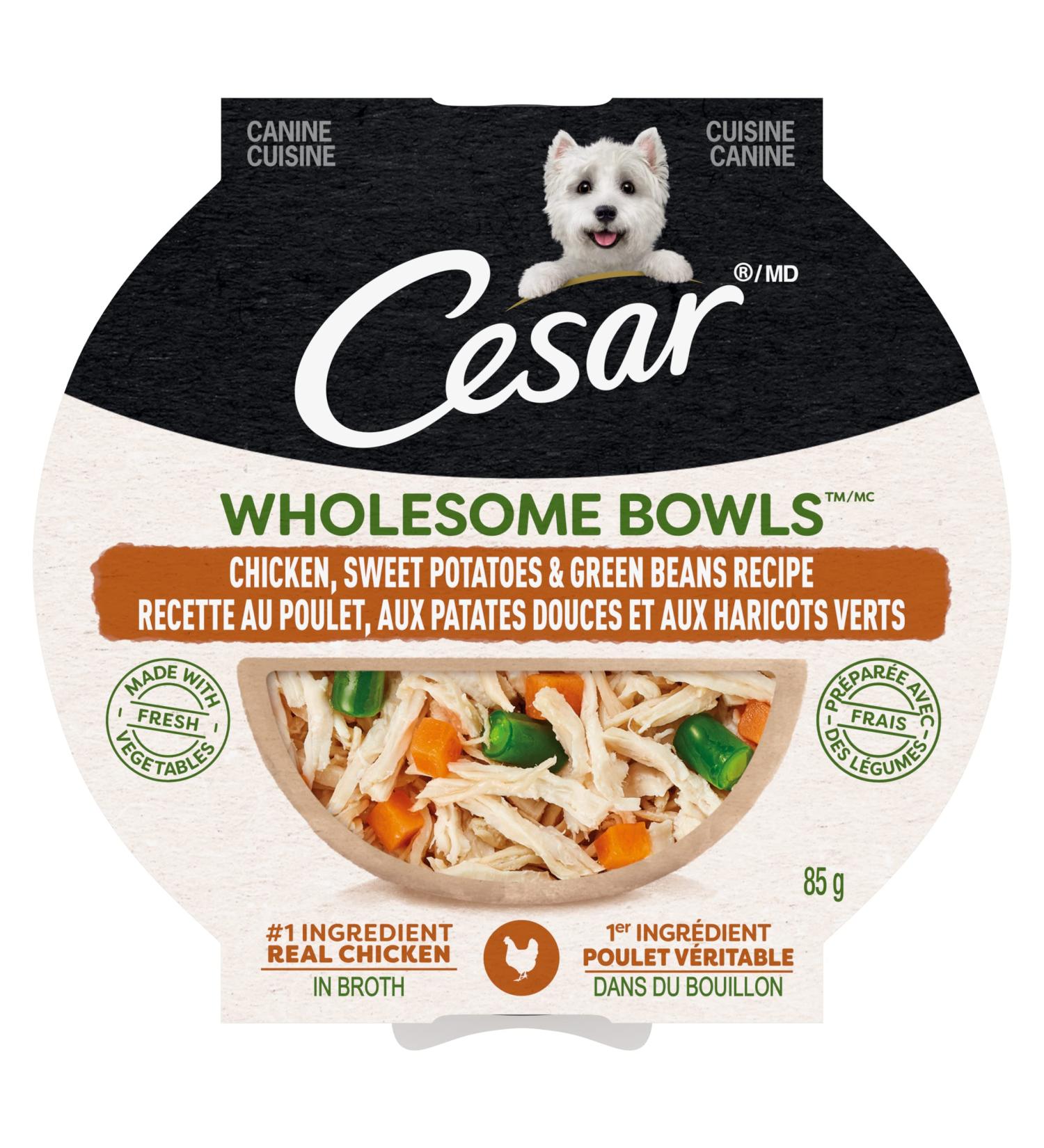 CESAR Wholesome Bowls Wet Dog Food Chicken Sweet Potato & Green Beans 85g Pack of 10 Chicken Sweet Potato & Green Beans 85 g (Pack of 10) - Buy Online on SooperMarket.com