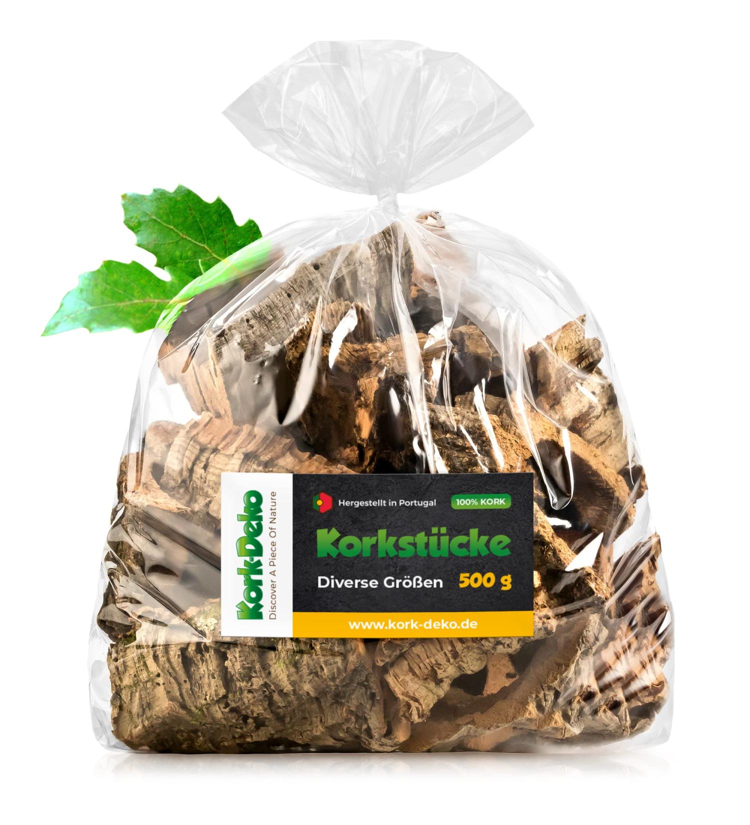 Kork-Deko Cork Bark Pieces I Aquarium Terrarium Decoration I Sachet 500g | Cleaned and disinfected - Buy Online on SooperMarket.com