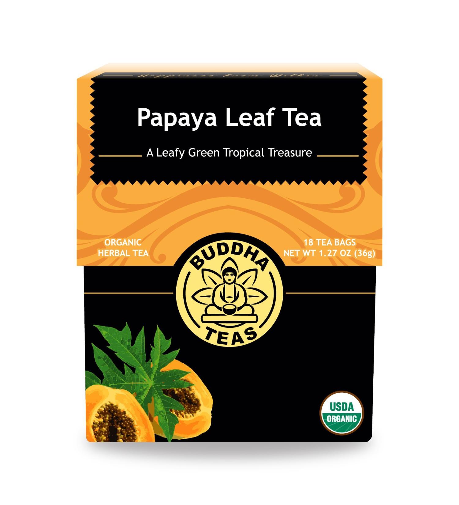 Buddha Teas Organic Papaya Leaf Tea - USDA Organic, OU Kosher, 18 Bleach-Free Bags - Buy Online on SooperMarket.com
