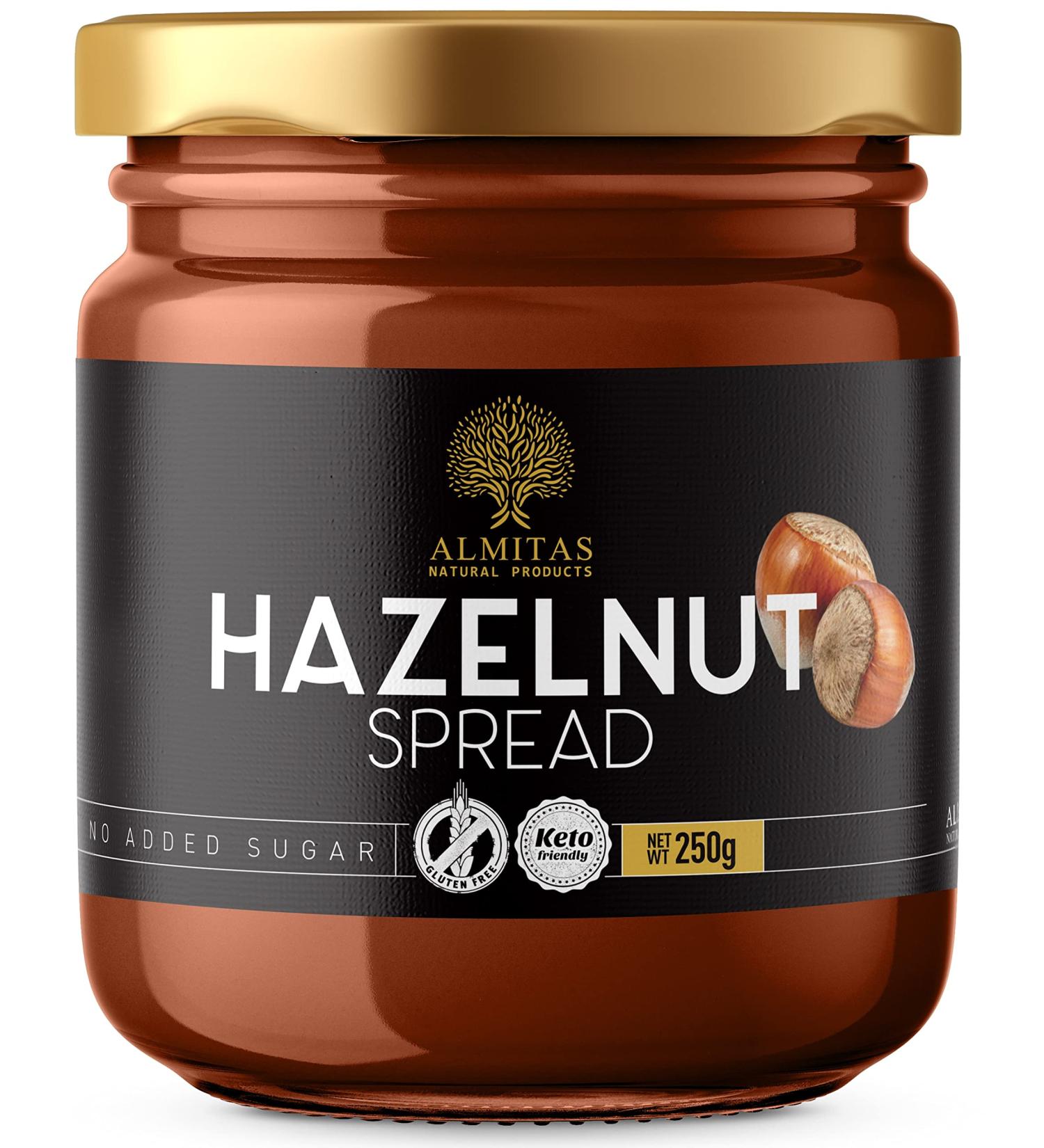 Keto & Vegan Hazelnut Chocolate Spread (250g) May Need to be Heated to be Spreadable Keto Snack with 1.1g Net Carb - Buy Online on SooperMarket.com